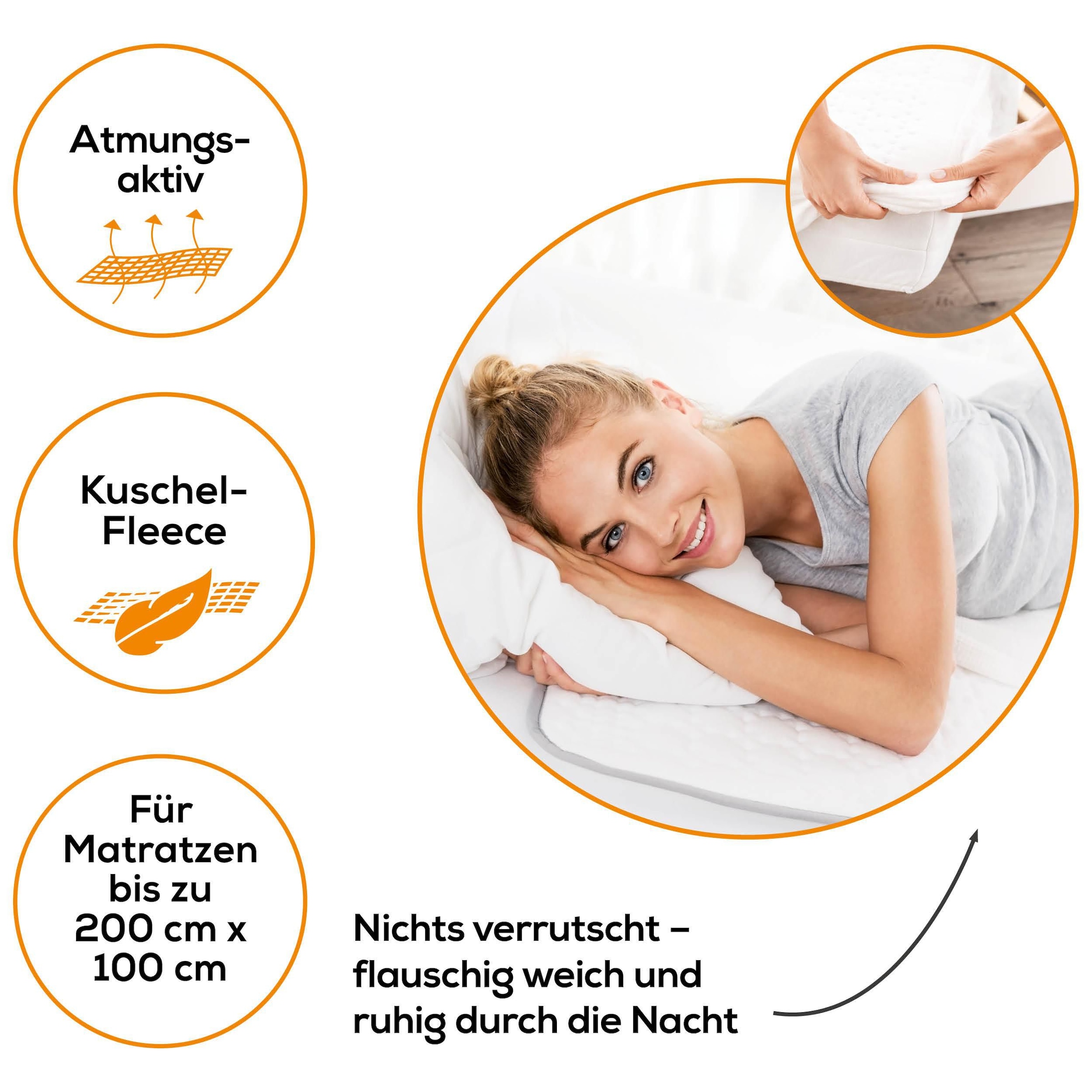 BEURER Wärmeunterbett »UB 100 für ein kuschelig warmes Bett, maschinenwaschbar«, Spannbetttuch-Form, mit 2 Wärmezonen für Körper und Füsse