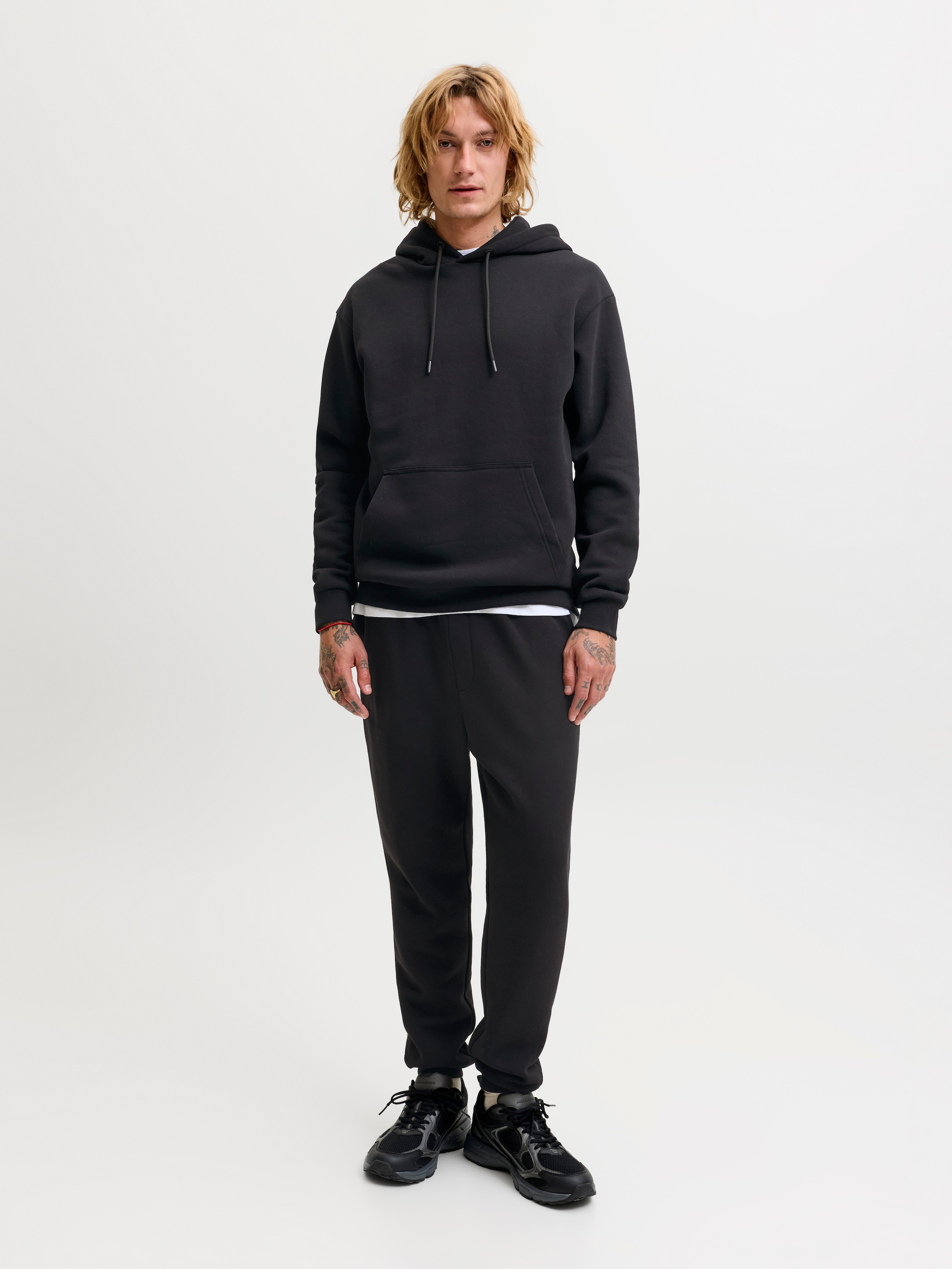 Image of Jack & Jones Kapuzensweatshirt "JJEBRADLEY SWEAT HOOD SET MP", 2 Materialmix, locker geschnitten