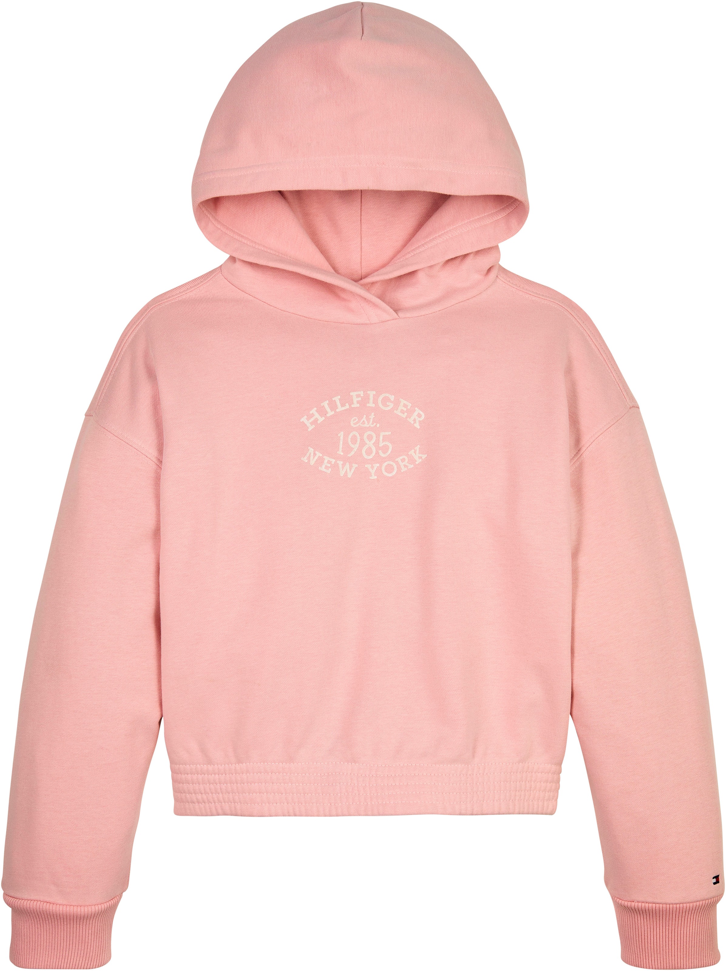 Tommy Hilfiger Kapuzensweatshirt »MONOTYPE FLOCK HOODIE«, Kinder bis 16 Jahre mit Logoschriftzug