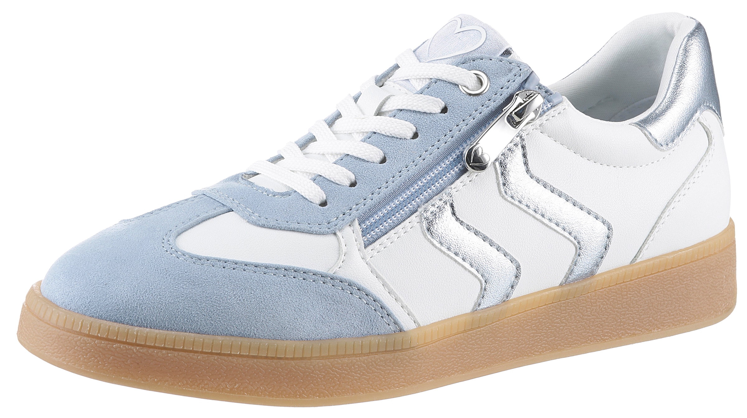 Image of MARCO TOZZI Plateausneaker, Freizeitschuh, Halbschuh, Schnürschuh mit Kontrastbesatz