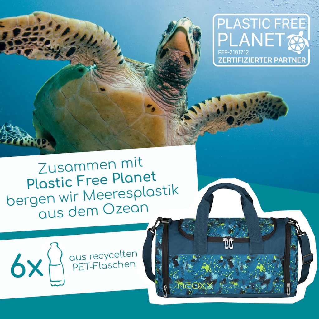 neoxx Sporttasche »Champ, Petrol Extreme«, aus recycelten PET-Flaschen