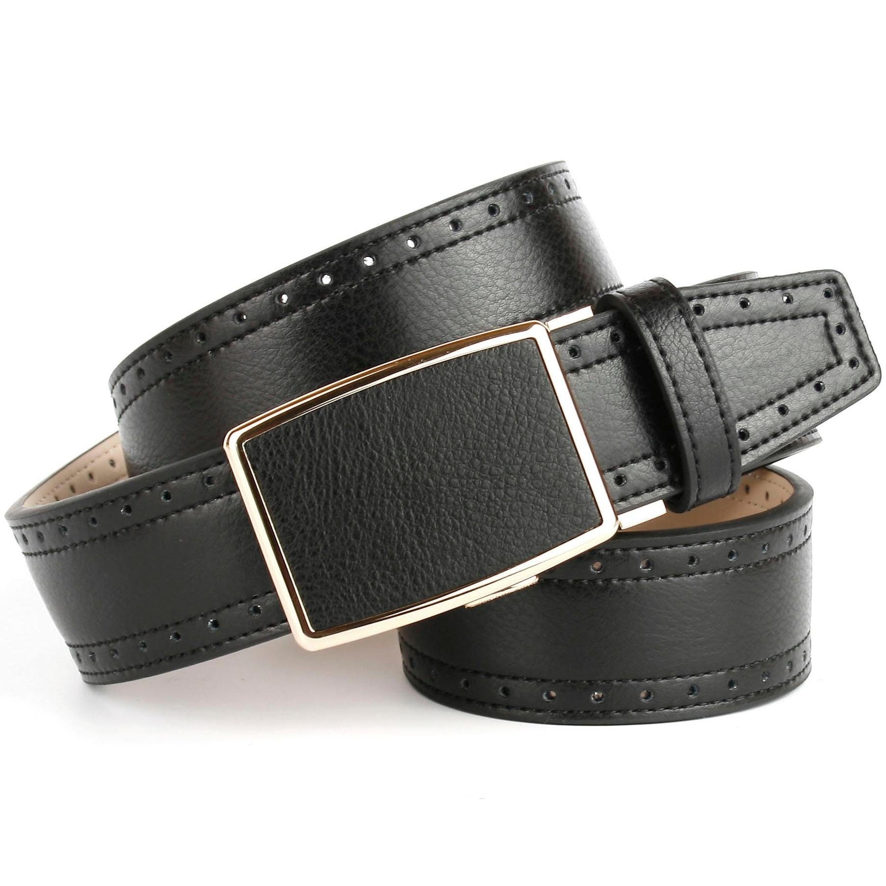 Image of Anthoni Crown Ledergürtel, mit goldfarbener Automatik-Schliesse, helle Rückseite bei Ackermann Versand Schweiz