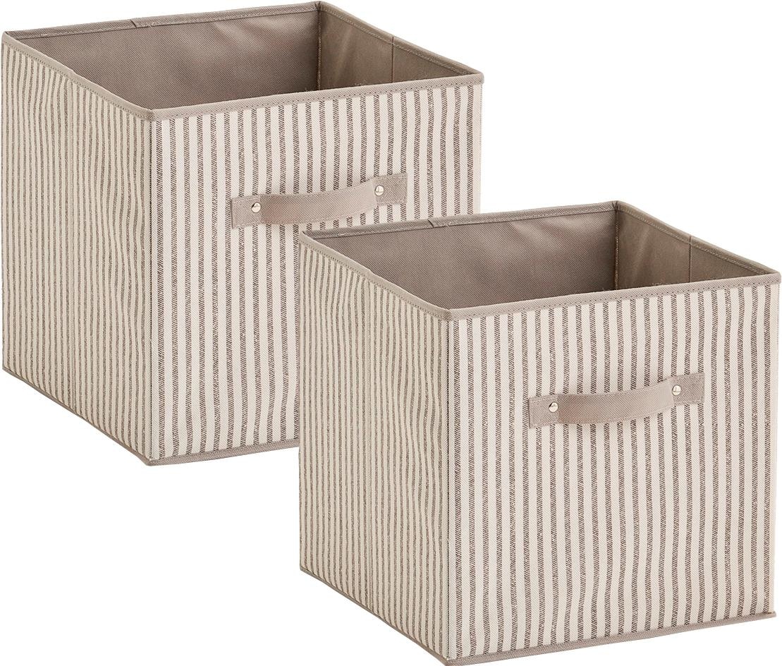 Image of Zeller Present Aufbewahrungsbox "Stripes" faltbar, Vlies, beige