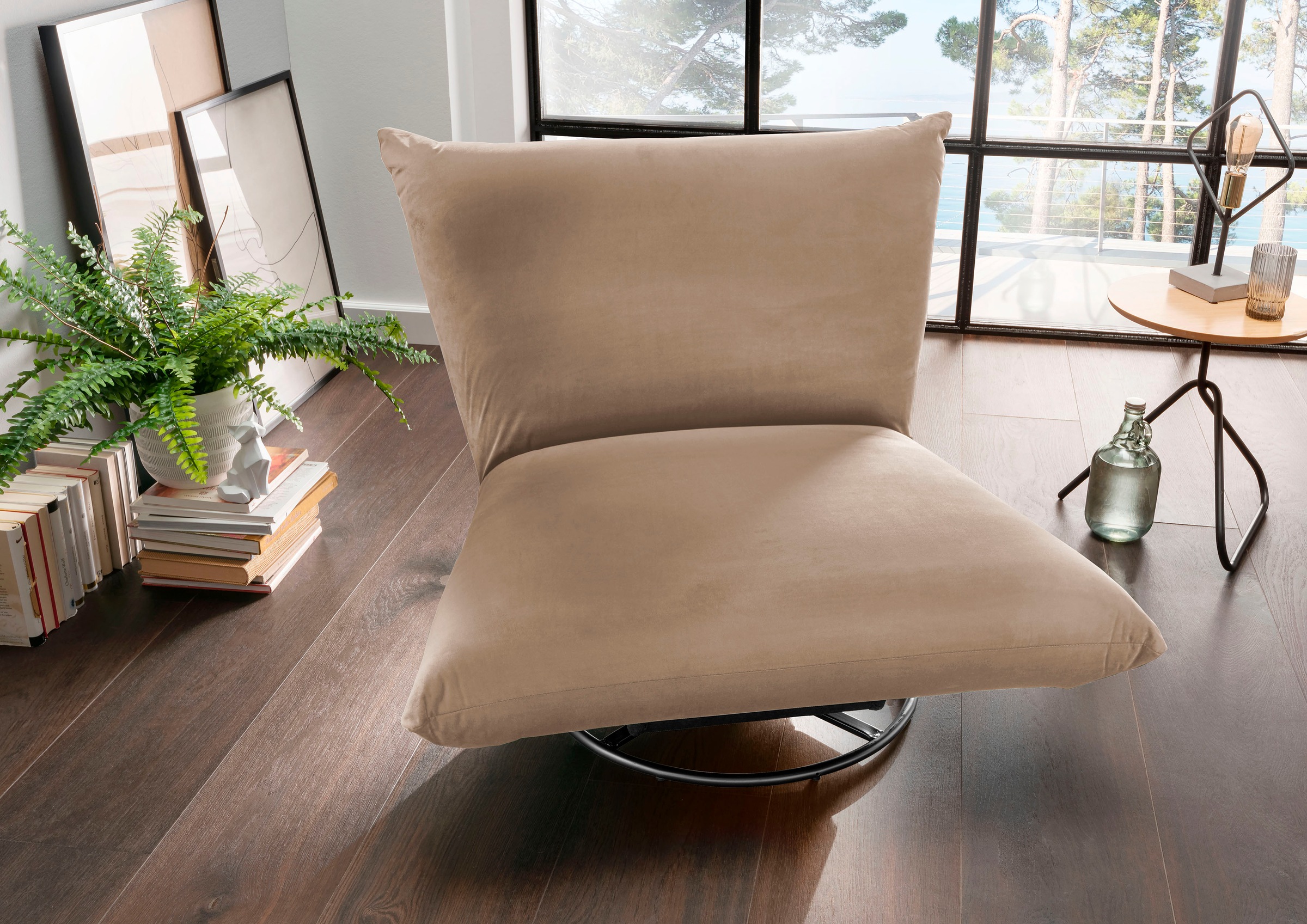 Home affaire Fauteuil pivotant »Cremona« 360° drehbar mit Metallfuss