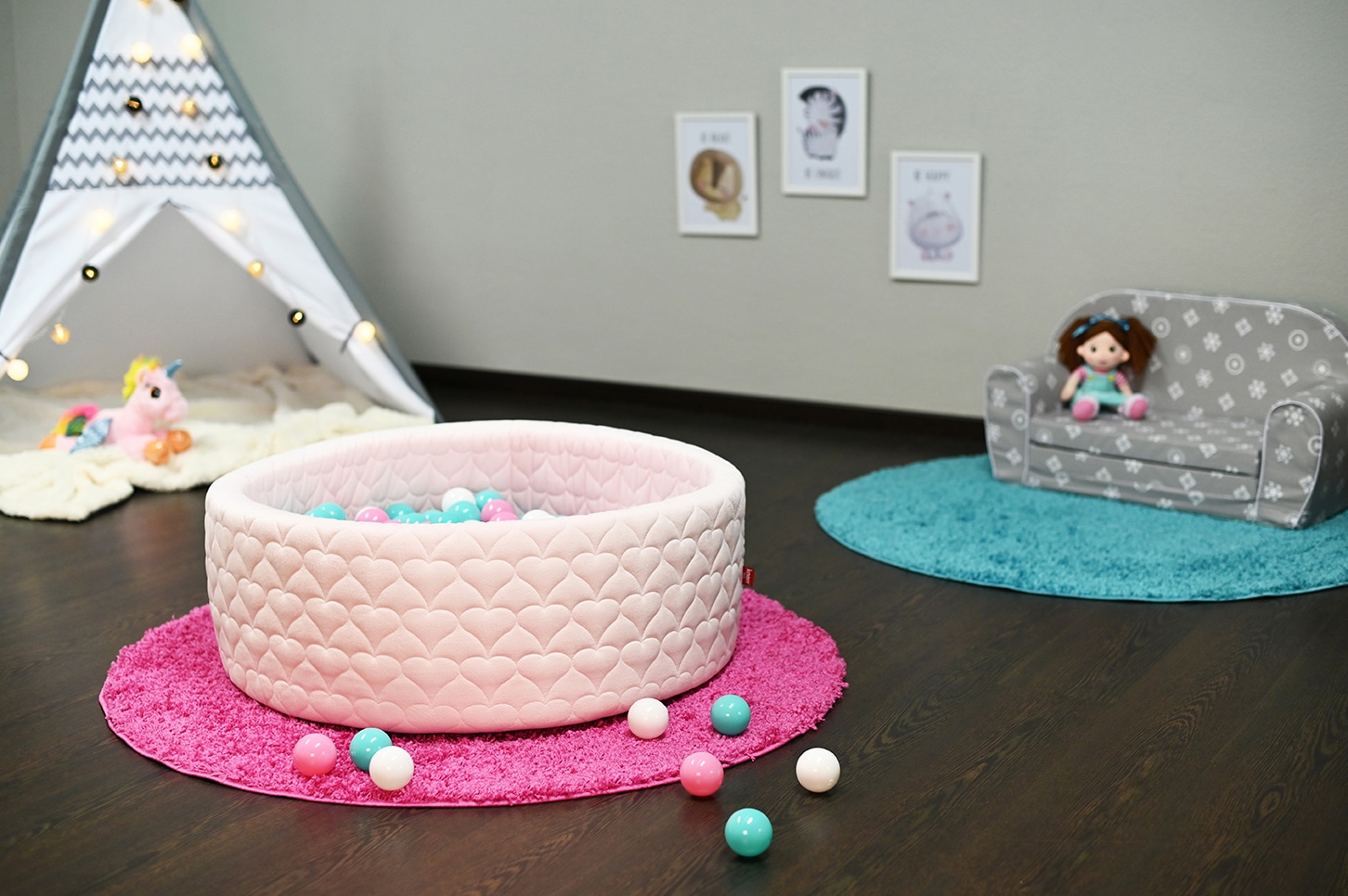Knorrtoys® Bällebad »Soft, Heart Rose«, mit 300 Bällen rose/creme/lightBlue; Made in Germany