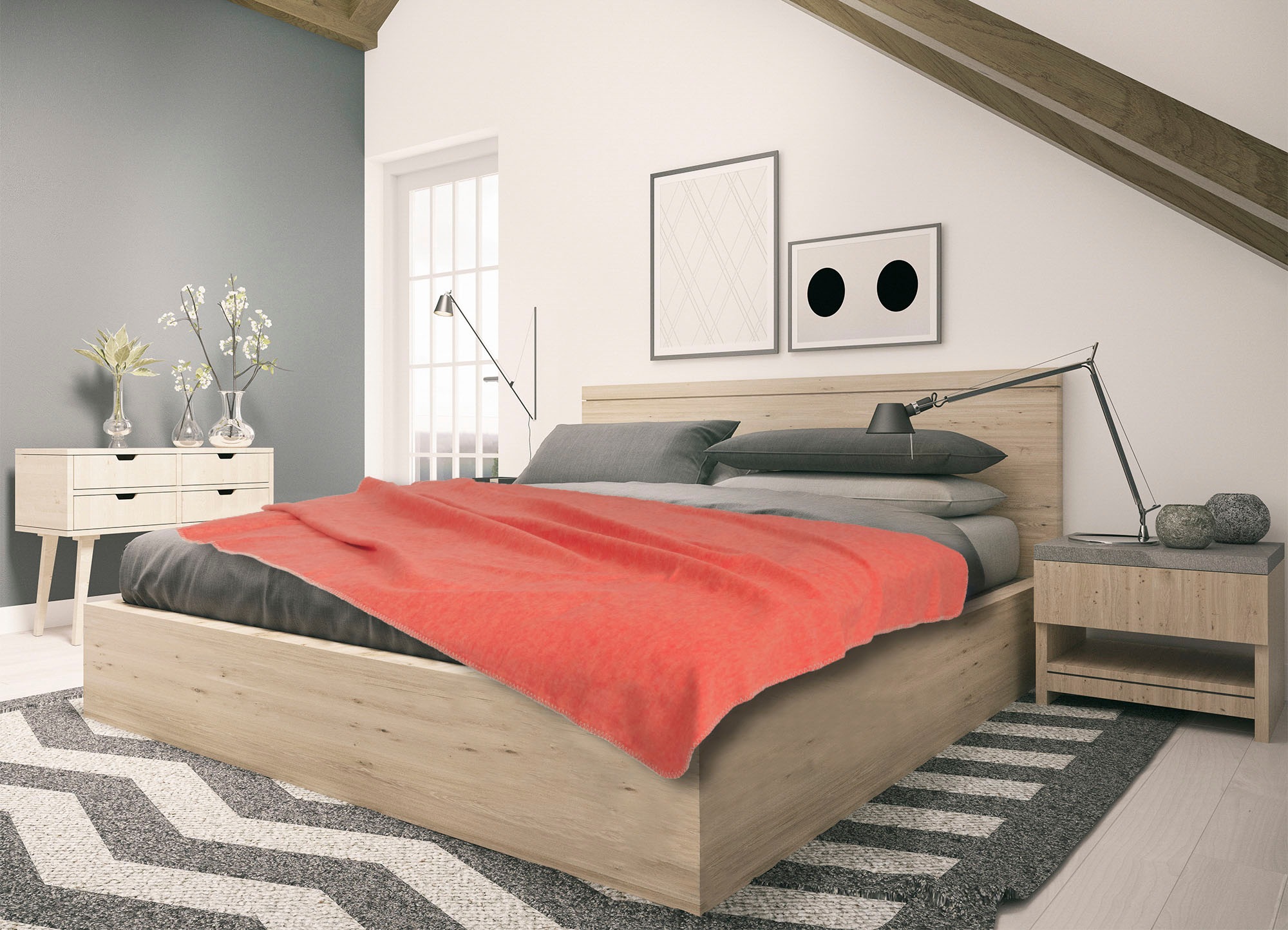 SETEX Wohndecke "Kuscheldecke" mit Ziernaht in Melange-Optik, Kuscheldecke