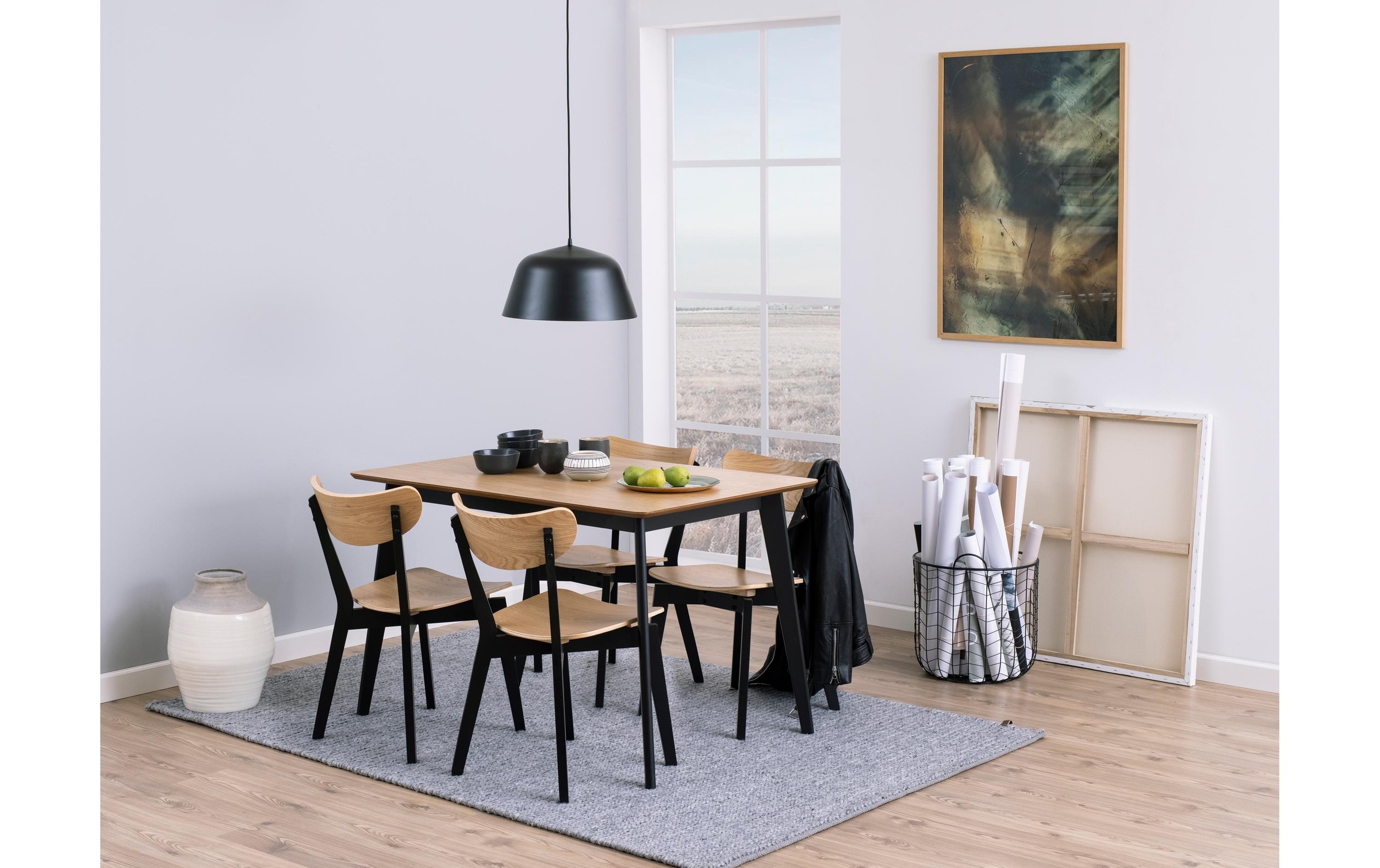 AC Design Esstisch »Roxby 120 x 80 x 76 cm, Nature/Schwarz«