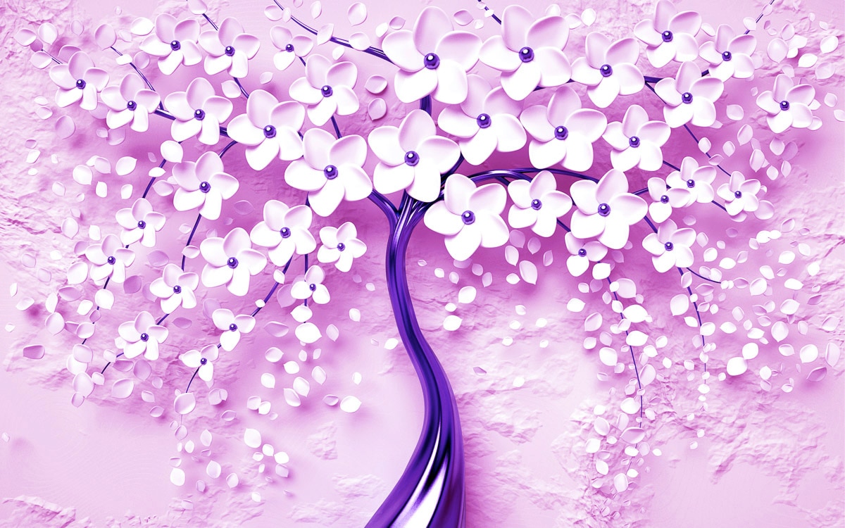 Image of Papermoon Fototapete "Blumen Baum lila"