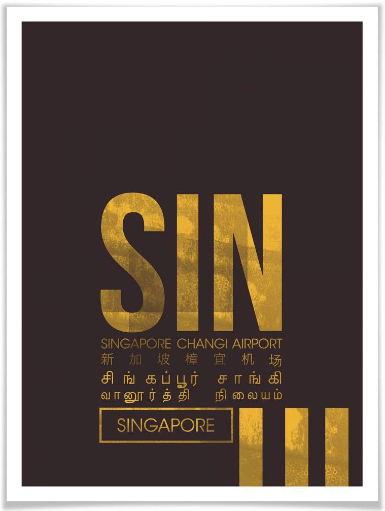 Image of Wall-Art Poster »Wandbild SIN Flughafen Singapur«, Flughafen, (1 St.), Poster, Wandbild, Bild, Wandposter bei Ackermann Versand Schweiz
