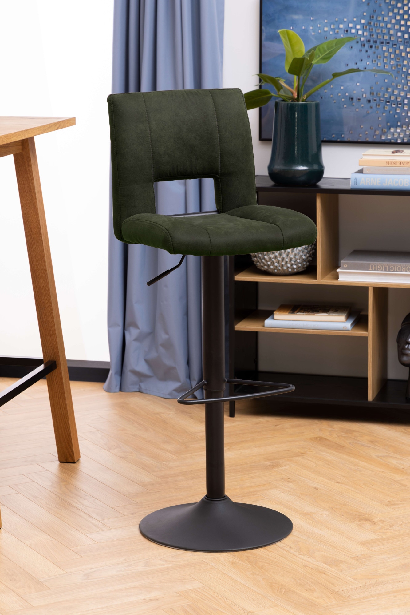 ACTONA GROUP Tabouret de bar »Sylvia Barstuhl, Höhenverstellbar,« pied trompette, vérin à gaz, pivotant, coutures verticales, lot de 2