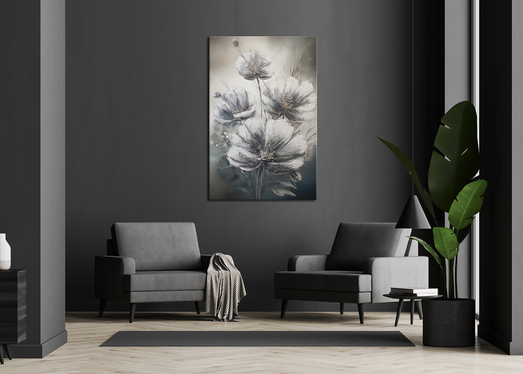 Bönninghoff Bild »Wandbild BLUMEN 78x118 cm – Leinwandbild Keilrahmen Deko modern« Blumen | Blumenbilder auf Keilrahmen gespannt