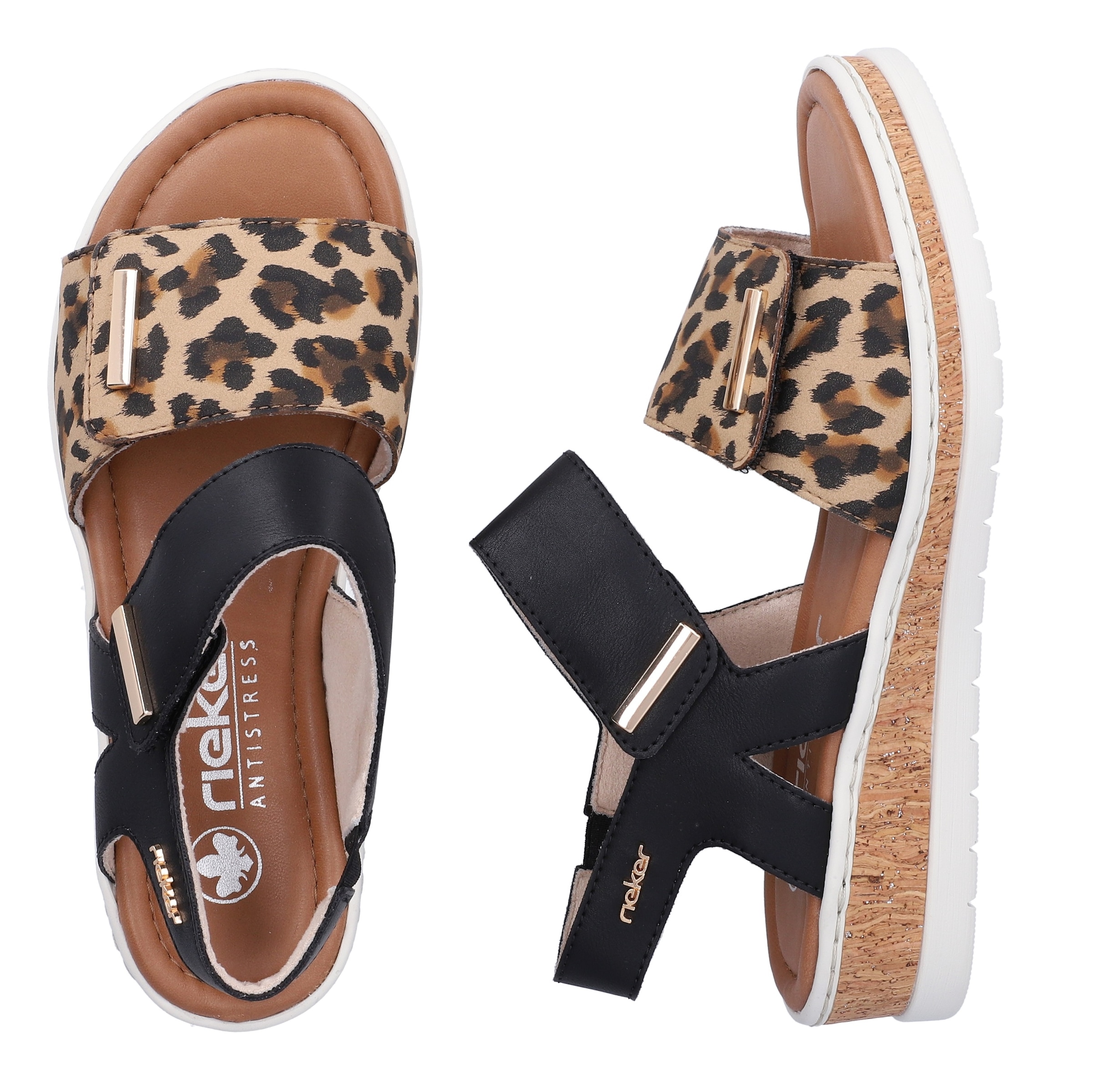 Rieker Sandale  Chaussure d'été, sandale compensée, sandale à plateforme avec scratch