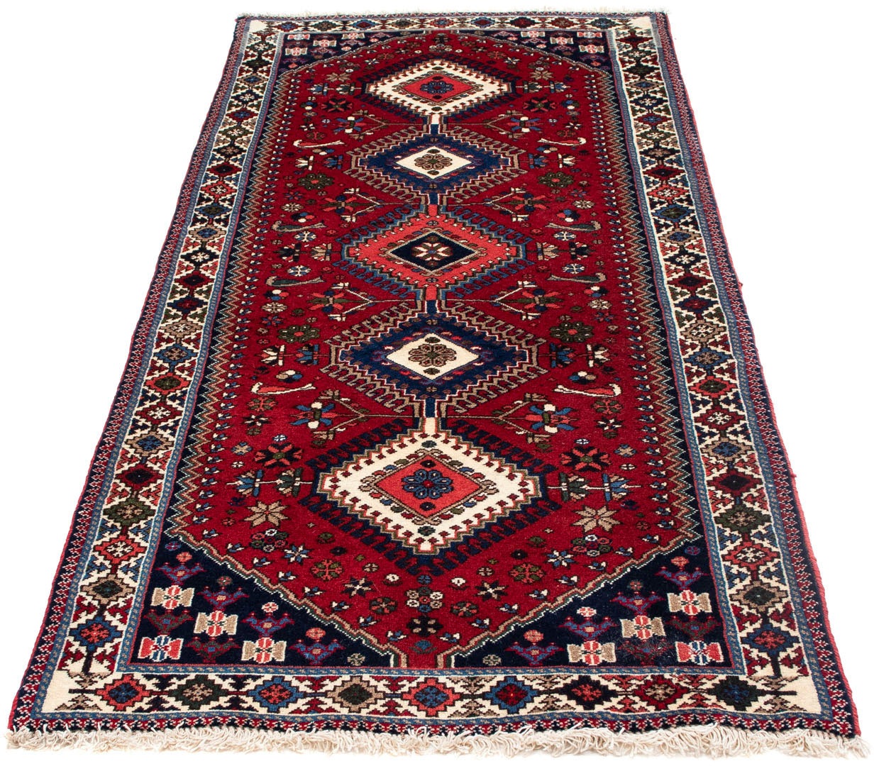 Image of morgenland Hochflor-Läufer »Yalameh Medaillon Rosso 195 x 79 cm«, rechteckig, 1 mm Höhe, Handgeknüpft bei Ackermann Versand Schweiz