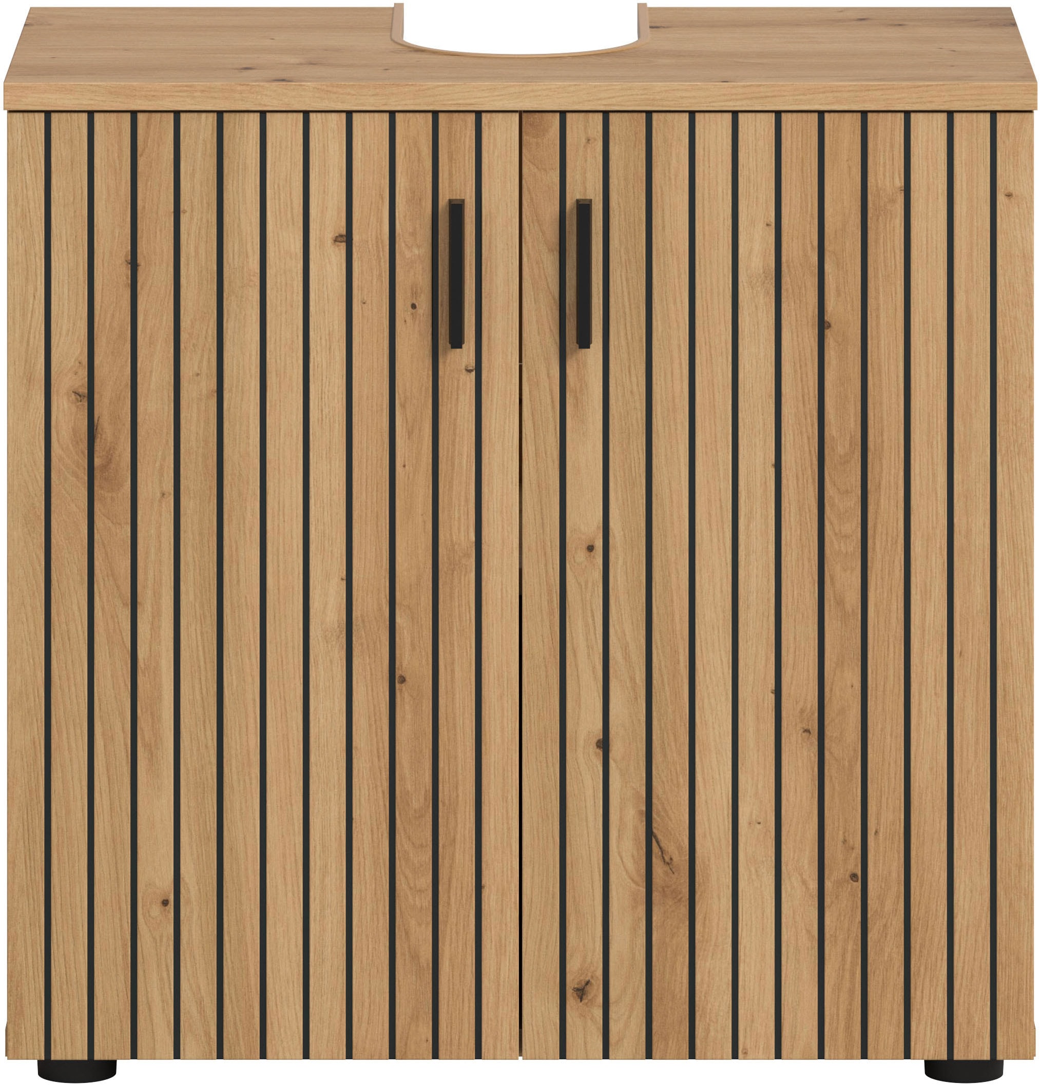 welltime Waschbeckenunterschrank »Mani, Paneeloptik, 2 Türen, 2 Fächer« 1 Stk. tlg. WBU, Waschbeckenunterschrank, Bad, Badezimmer, Unterschrank