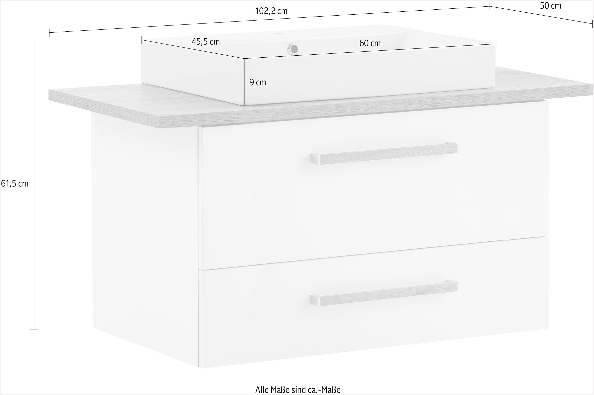 Schildmeyer Waschtisch »Duo«, 100 cm Breite