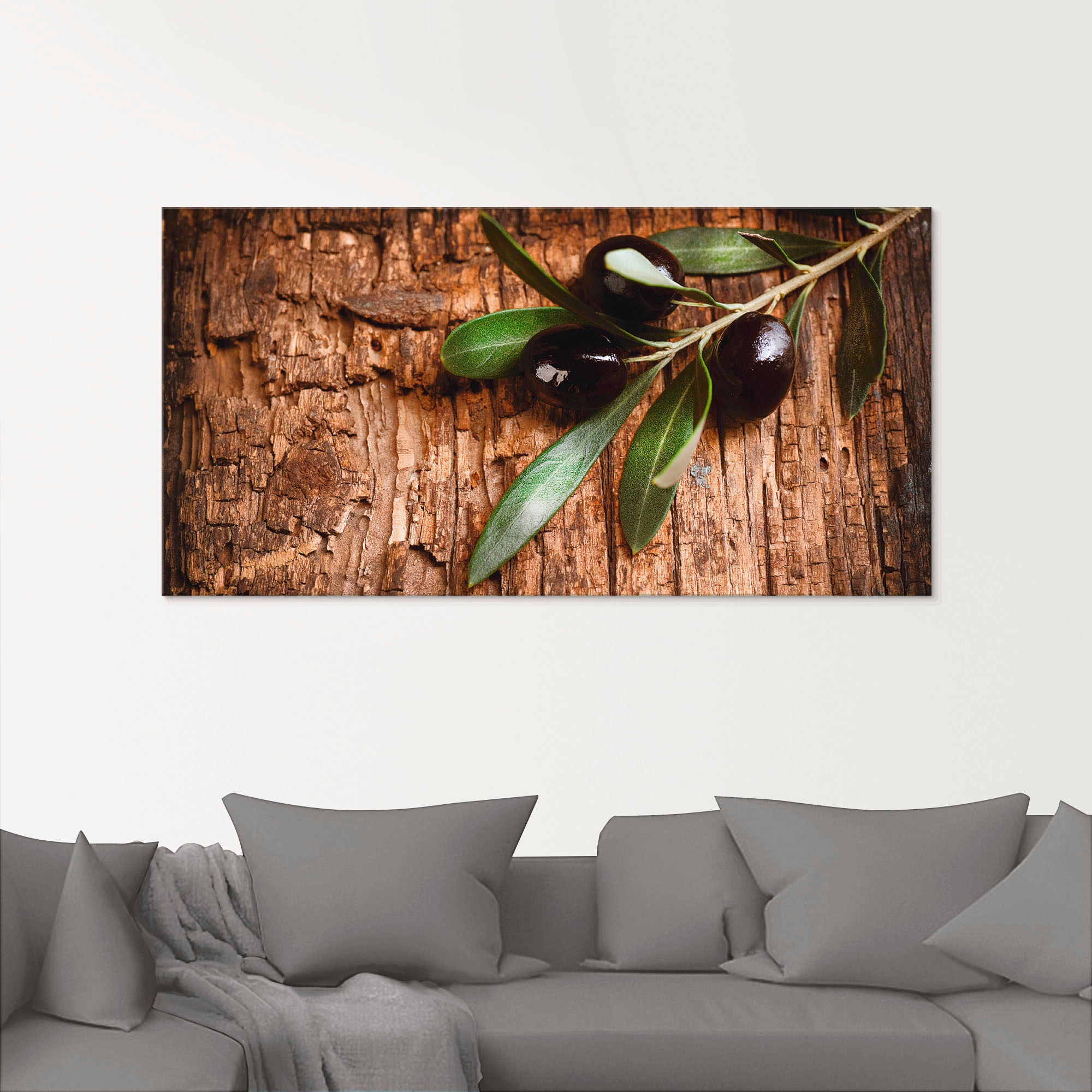 Artland Glasbild »Oliven vor einem Holzhintergrund« Speisen 1 Stk. tlg. in verschiedenen Grössen