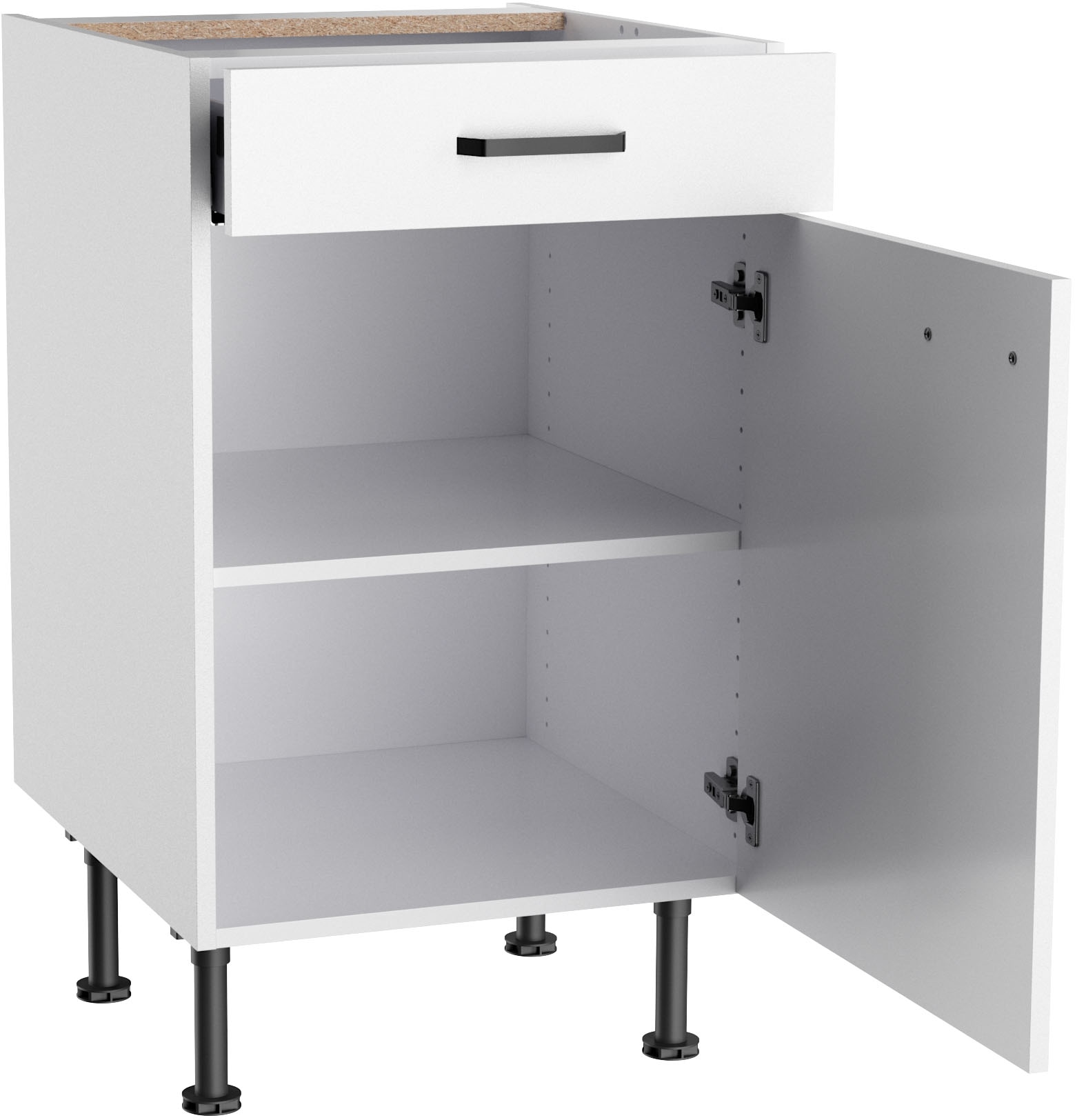 KOCHSTATION Unterschrank »KS-Paula« 50 cm breit, 87 cm hoch, mit 1 Schubkasten, 1 Tür, 1 Einlegeboden