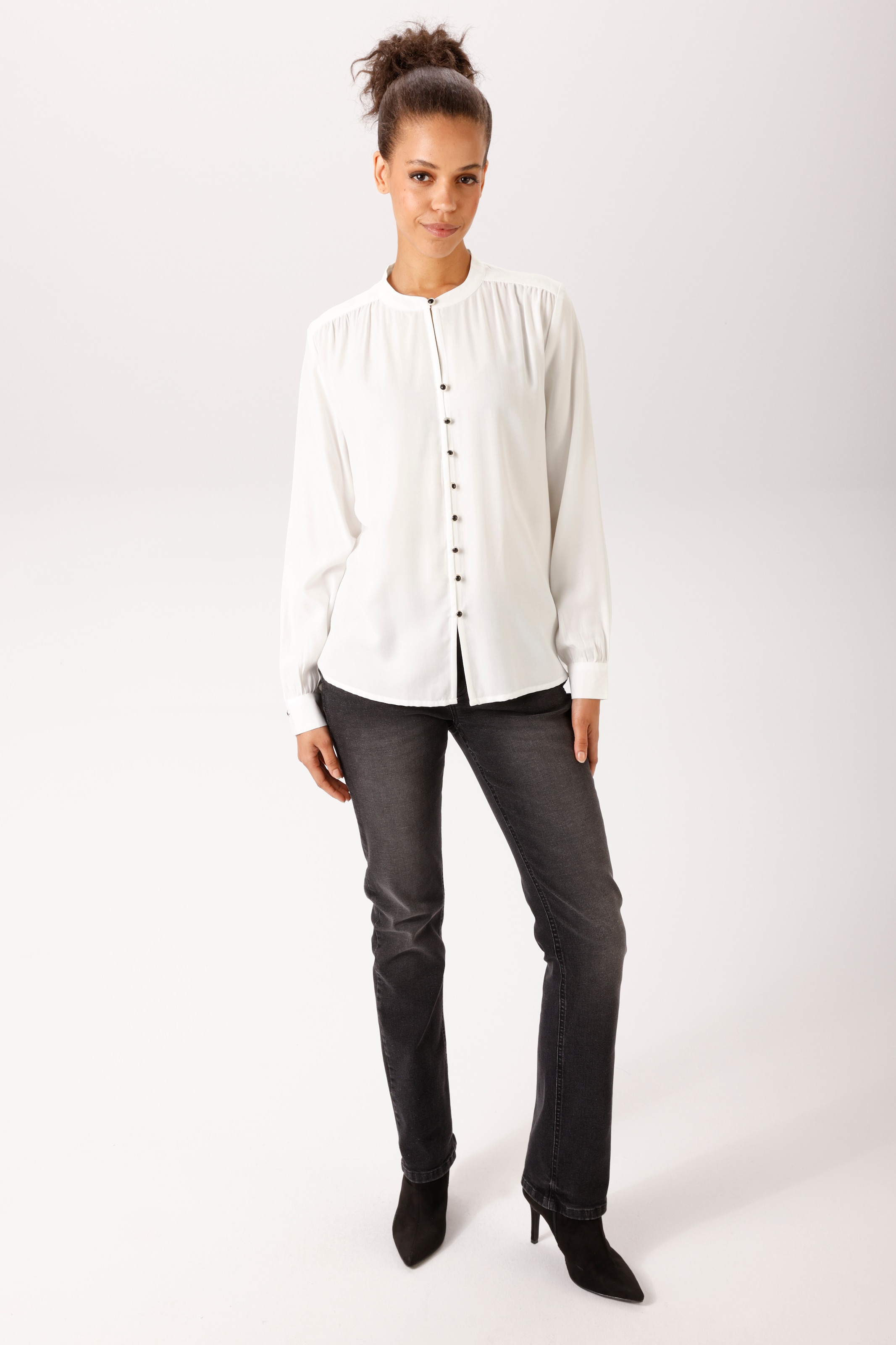 Aniston CASUAL Blouse à manches longues fermeture avec boutons décoratifs - NOUVELLE COLLECTION
