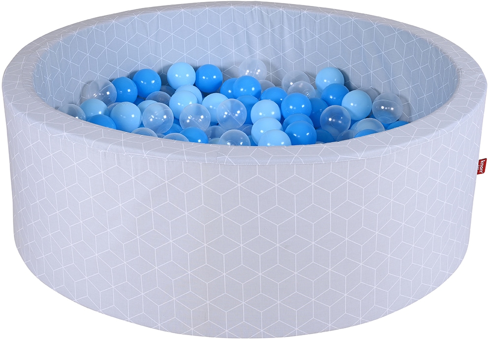 Bällebad »Soft, Cube Grey«, mit 300 Bällen soft Blue/Blue/transparent; Made in Europe