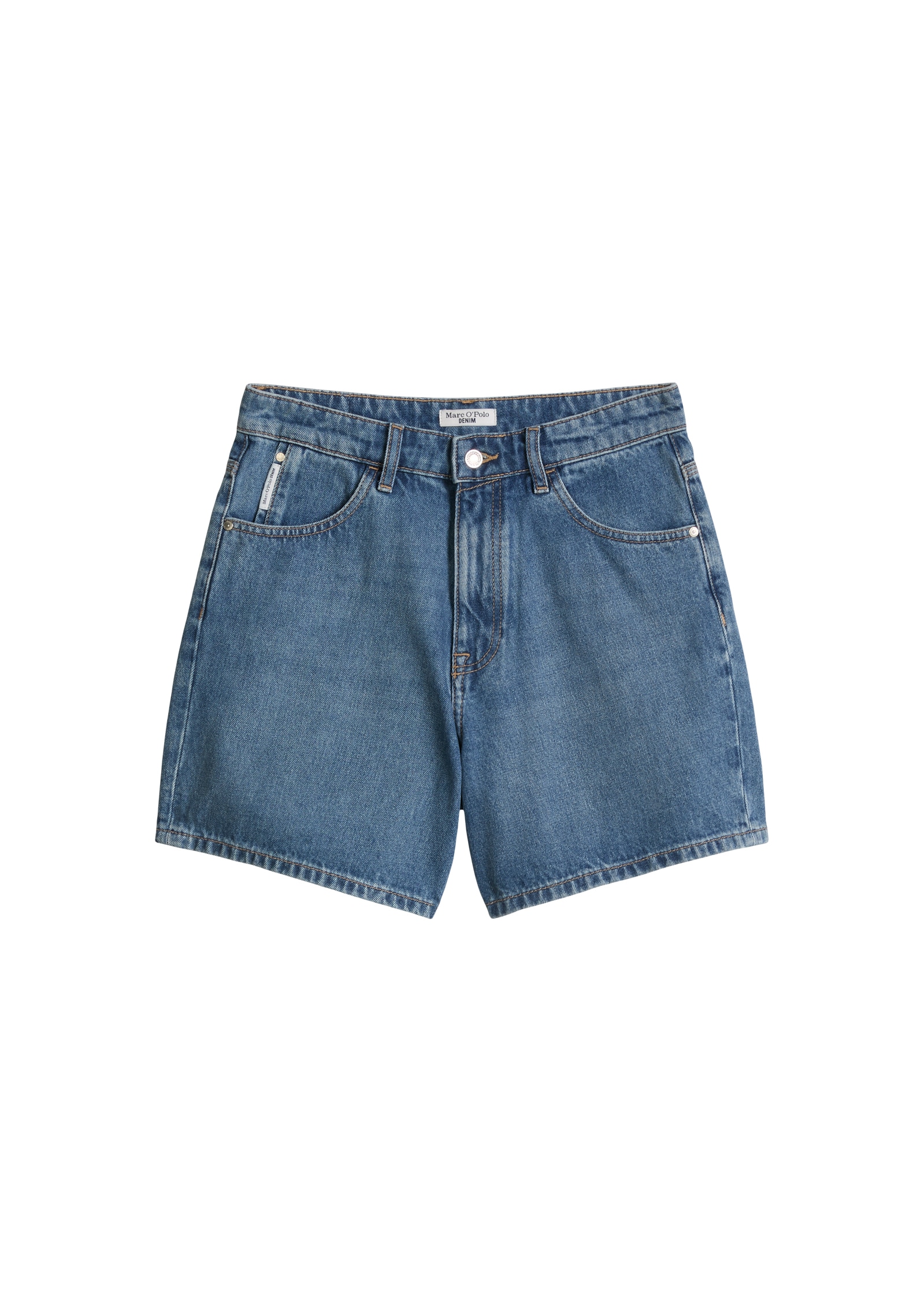 Marc O'Polo DENIM Jeansshorts »Model Filda relaxed aus Rigid Denim« hohe Leibhöhe