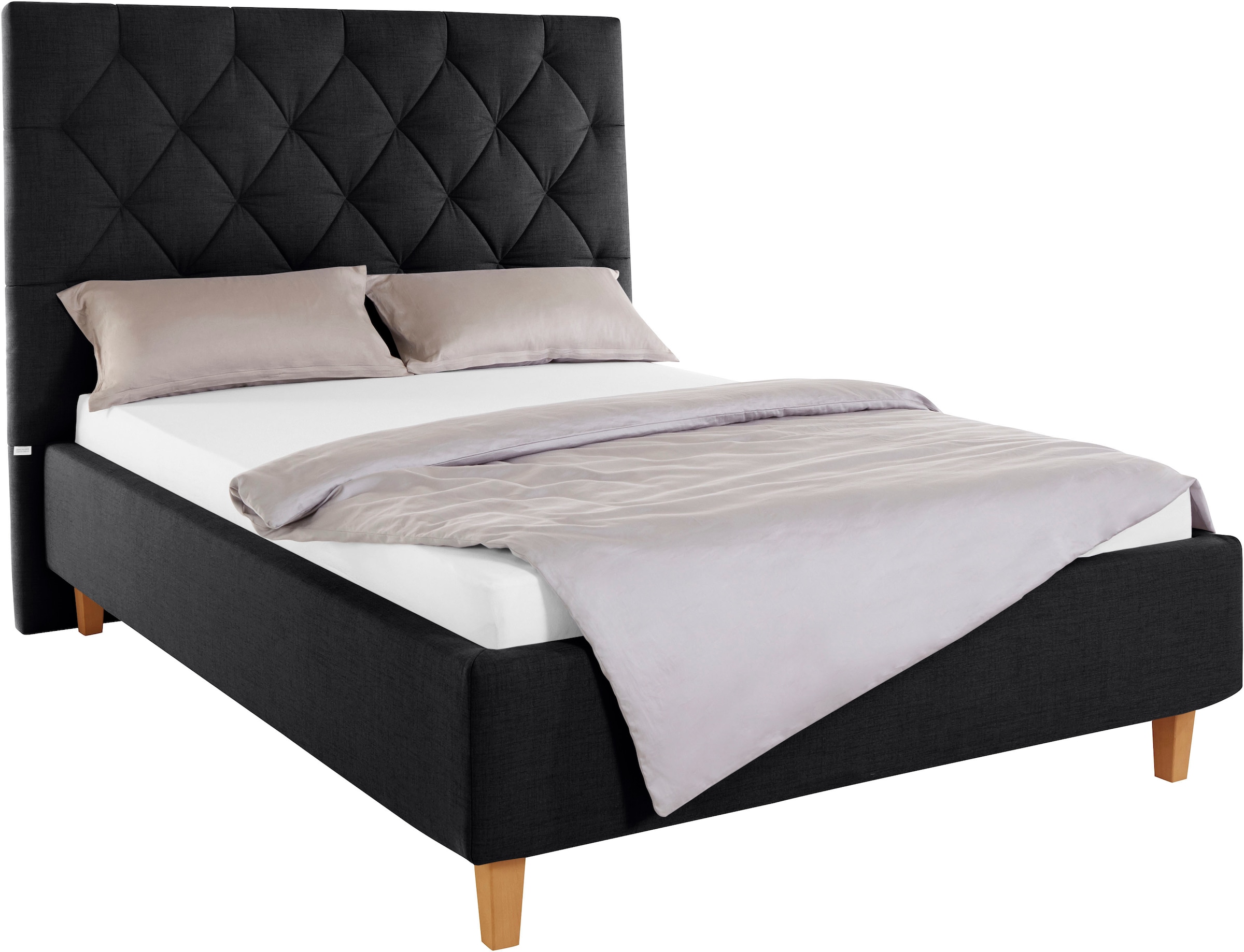 Home affaire Polsterbett »Sunley 140«, Kreuzsteppung, Kopfteilhöhe 142 cm, ohne oder mit Matratze/Lattenrost