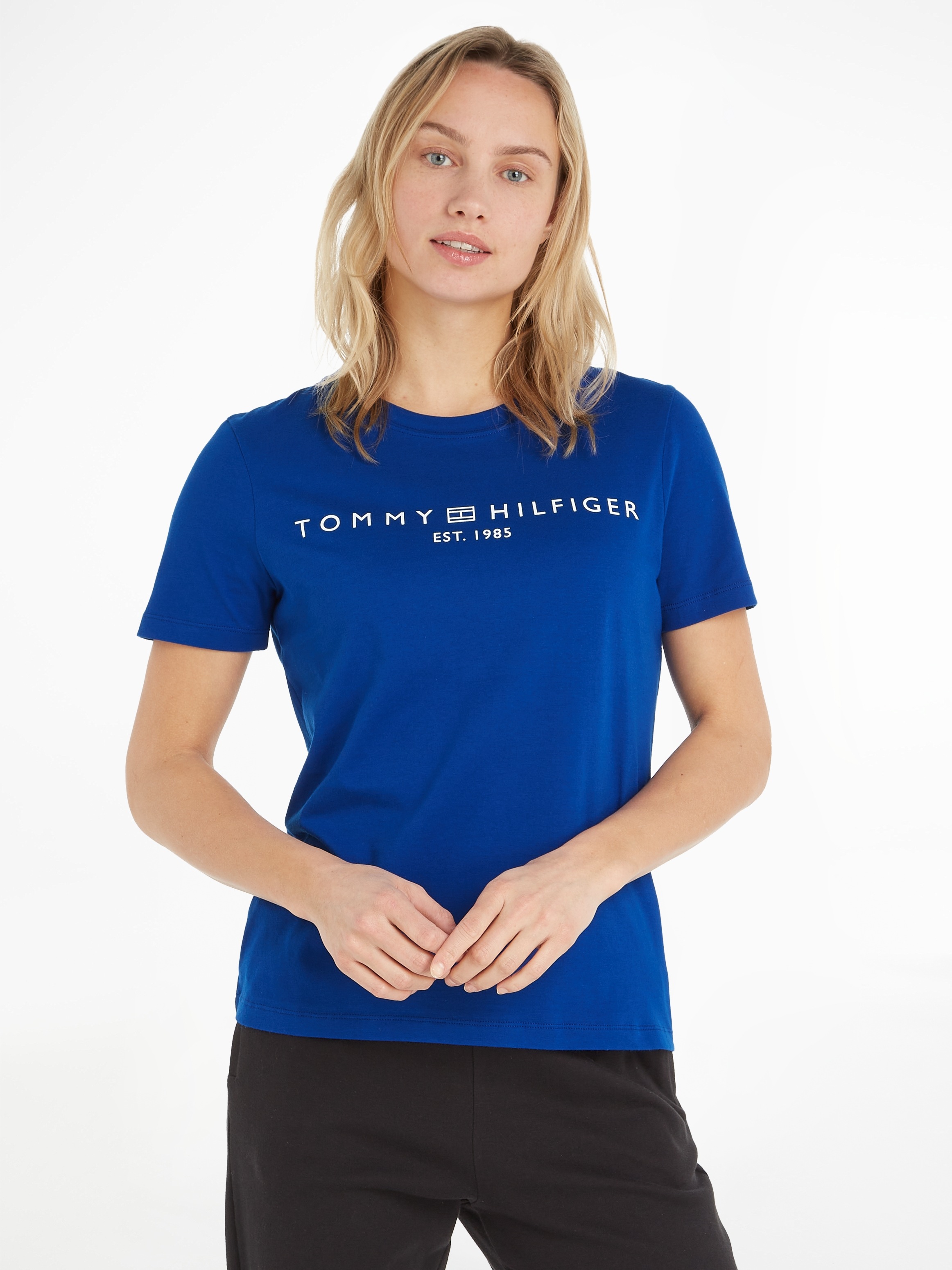 ♕ Tommy kaufen »REG versandkostenfrei CORP Logo C-NK T-Shirt mit SS«, LOGO Hilfiger