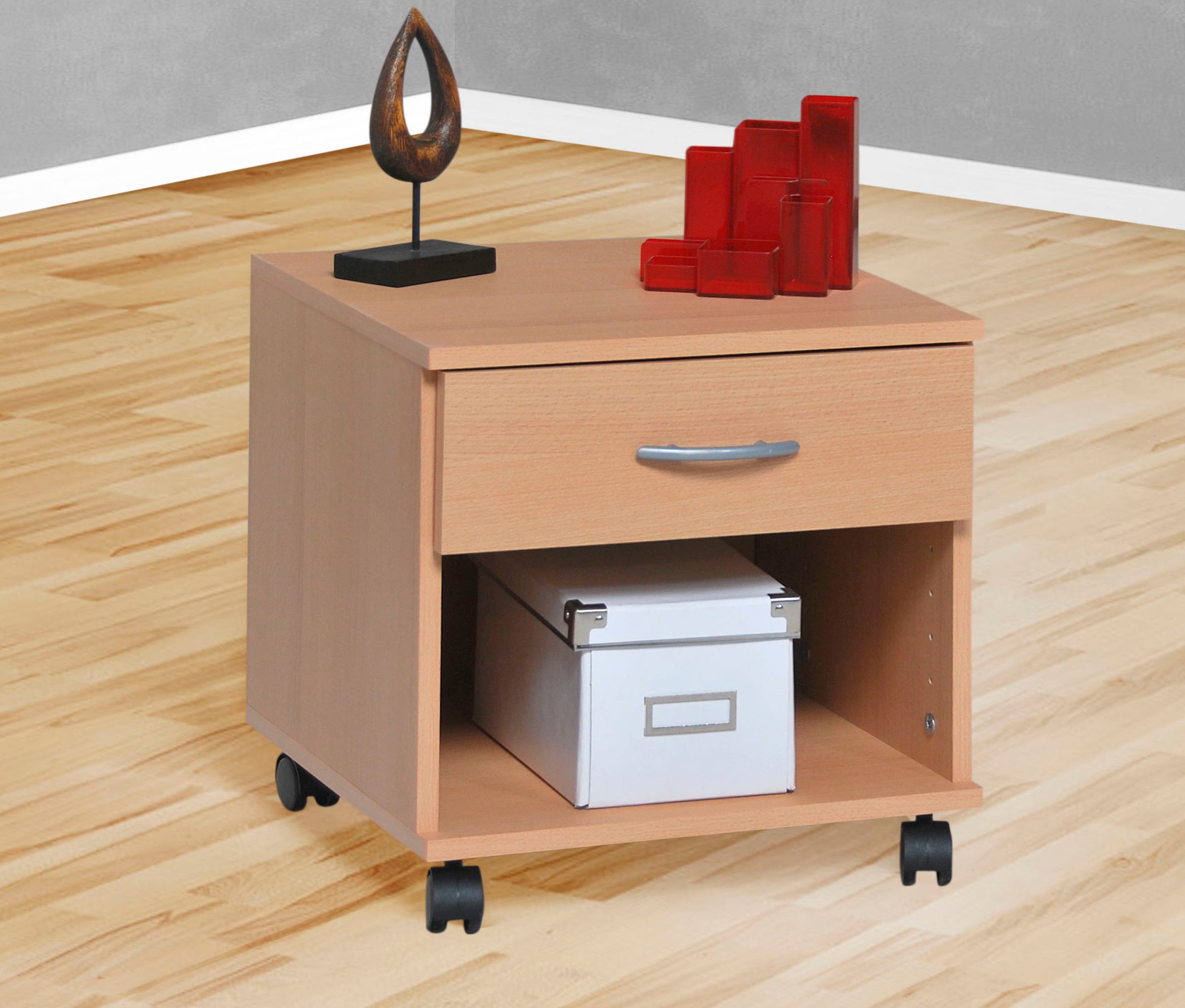 VOGL Möbelfabrik Rollcontainer »1191, Bürocontainer, Nachtschrank«, (1 St.), Ausführungen mit/ohne Schubladen, Höhe 41 cm, Made in Germany