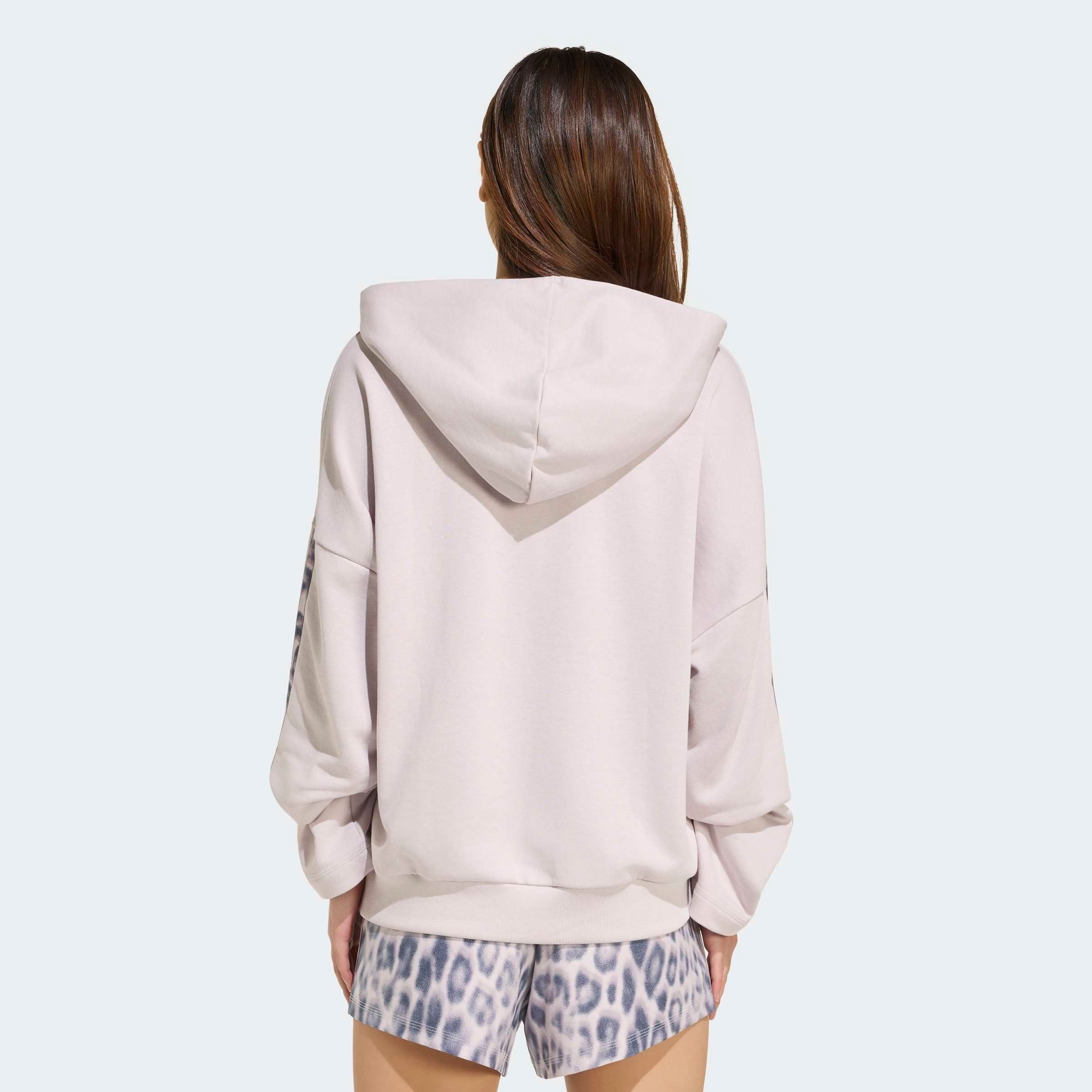 adidas Sportswear Sweat à capuche »SEASONAL ESSENTIALS FRENCH TERRY HOODIE, LEOPARDENPRINT, 3-STREIFEN«
