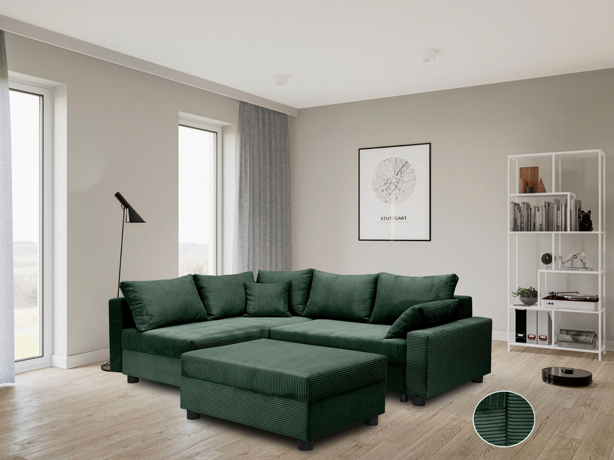 COLLECTION AB Ecksofa »Parma L-Form«, mit Schlaffunktion und Bettkasten, inklusive Kissen, Bonellfederkern