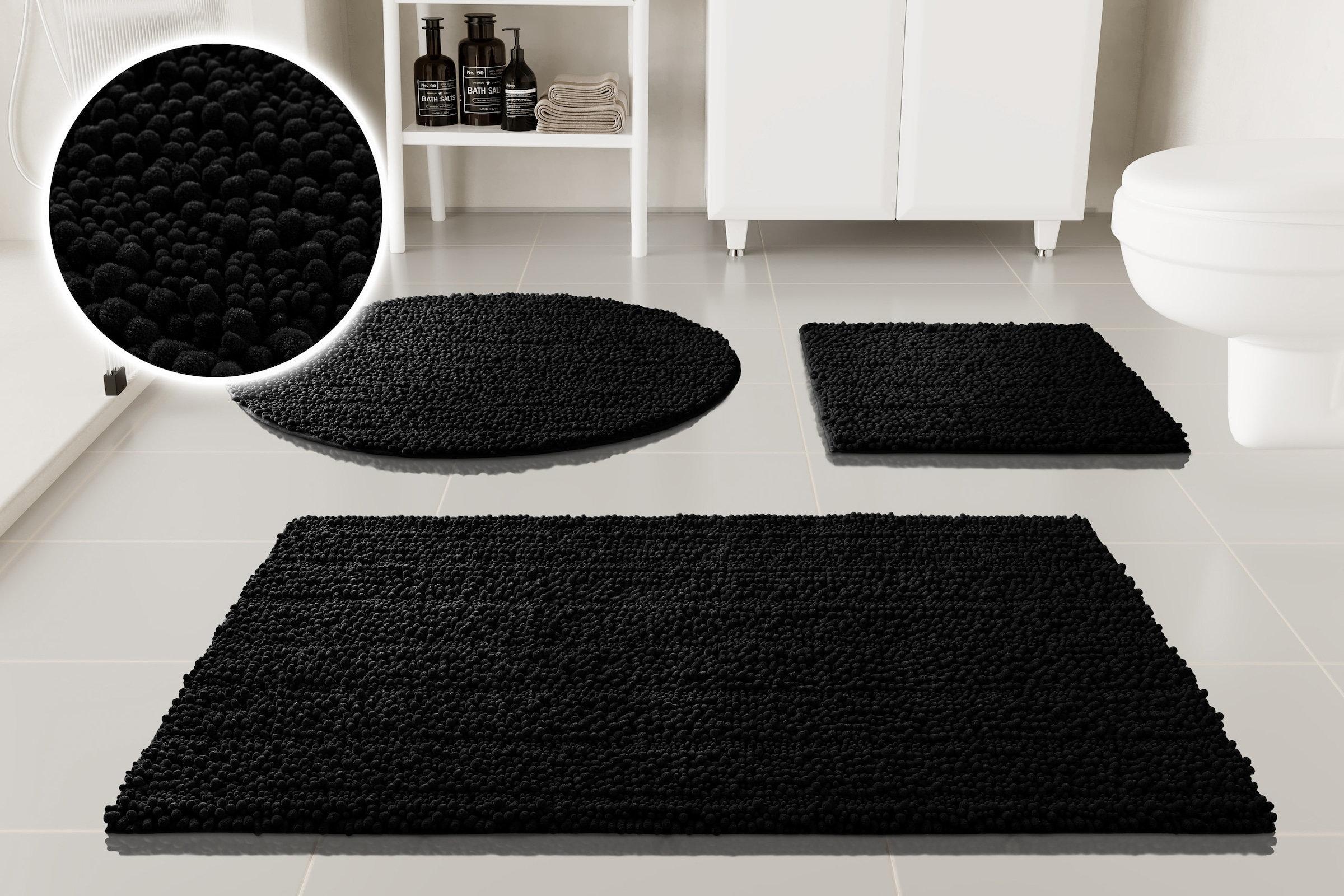 GOODproduct Badematte »Torrni« Höhe 22 mm rutschhemmend beschichtet fussbodenheizungsgeeignet | schnell trocknend Badteppich, getuftet, modern, Uni, antirutsch, flauschig, hochflor