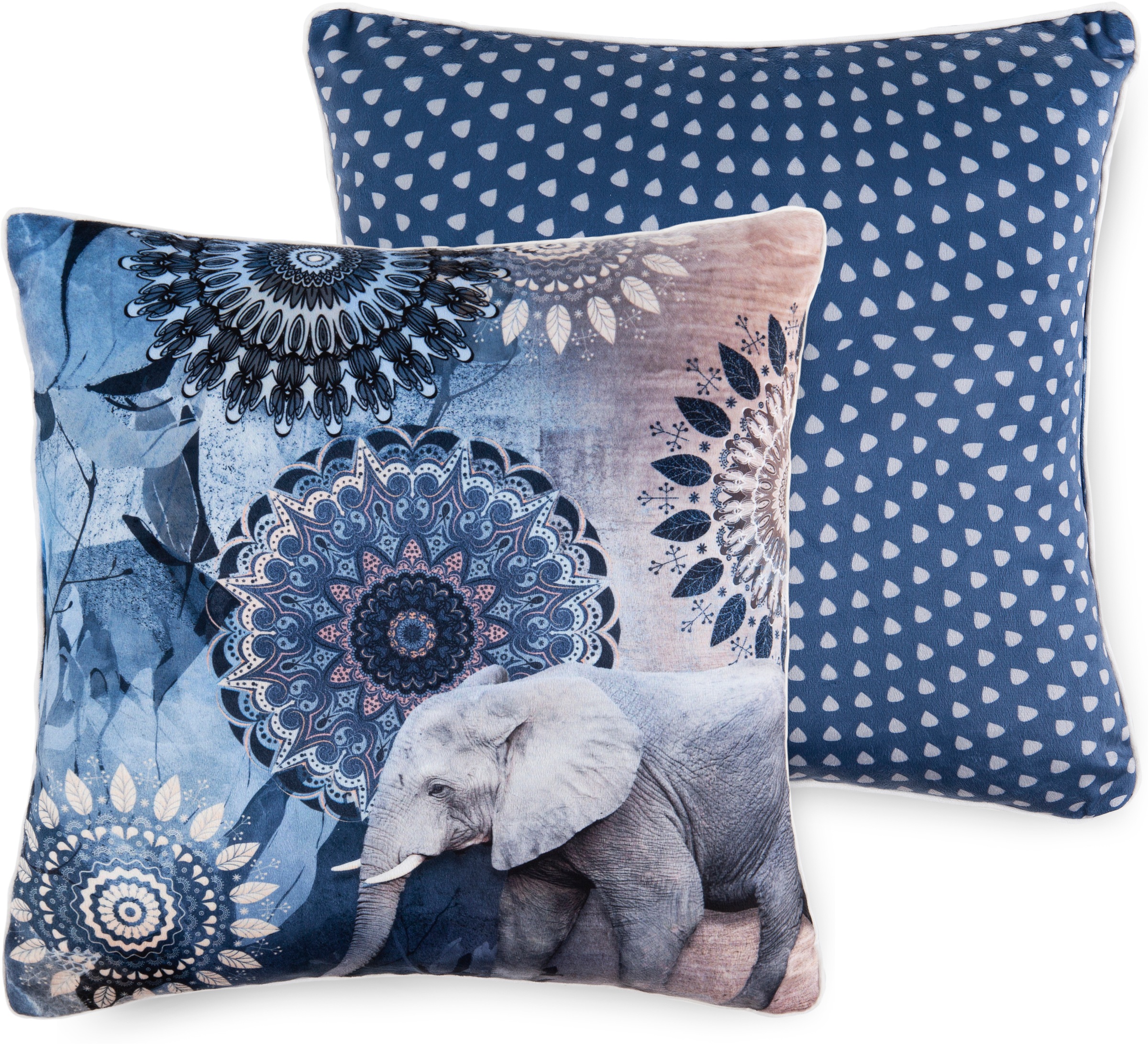 Image of hip Dekokissen »Bjirke«, (1 St., 1 48x48 cm Dekokissen-Mit Biese), mit Mandala und Elefant bei Ackermann Versand Schweiz