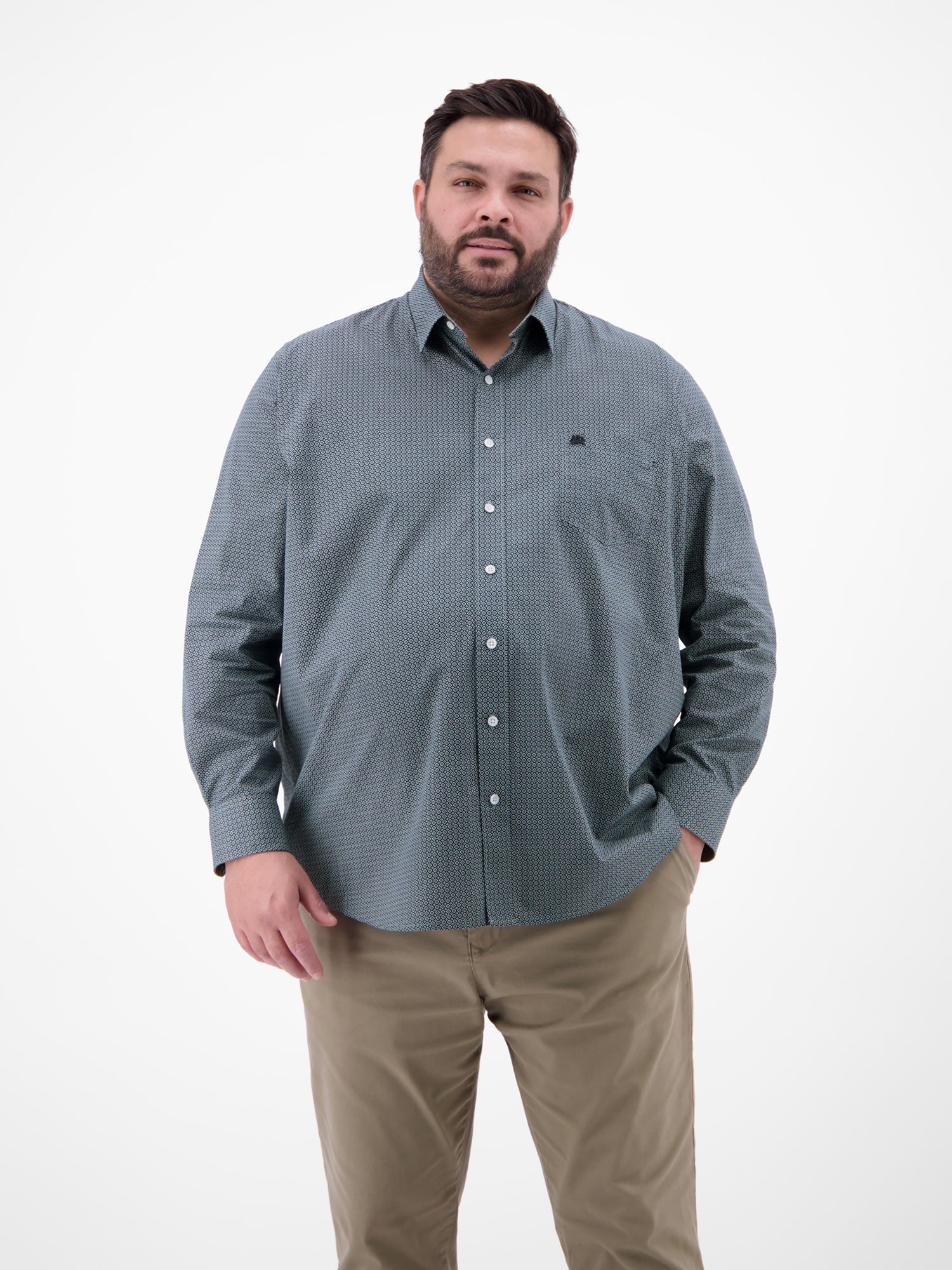 LERROS Langarmhemd »Langarmhemd mit Kentkragen aus 100% Baumwolle«