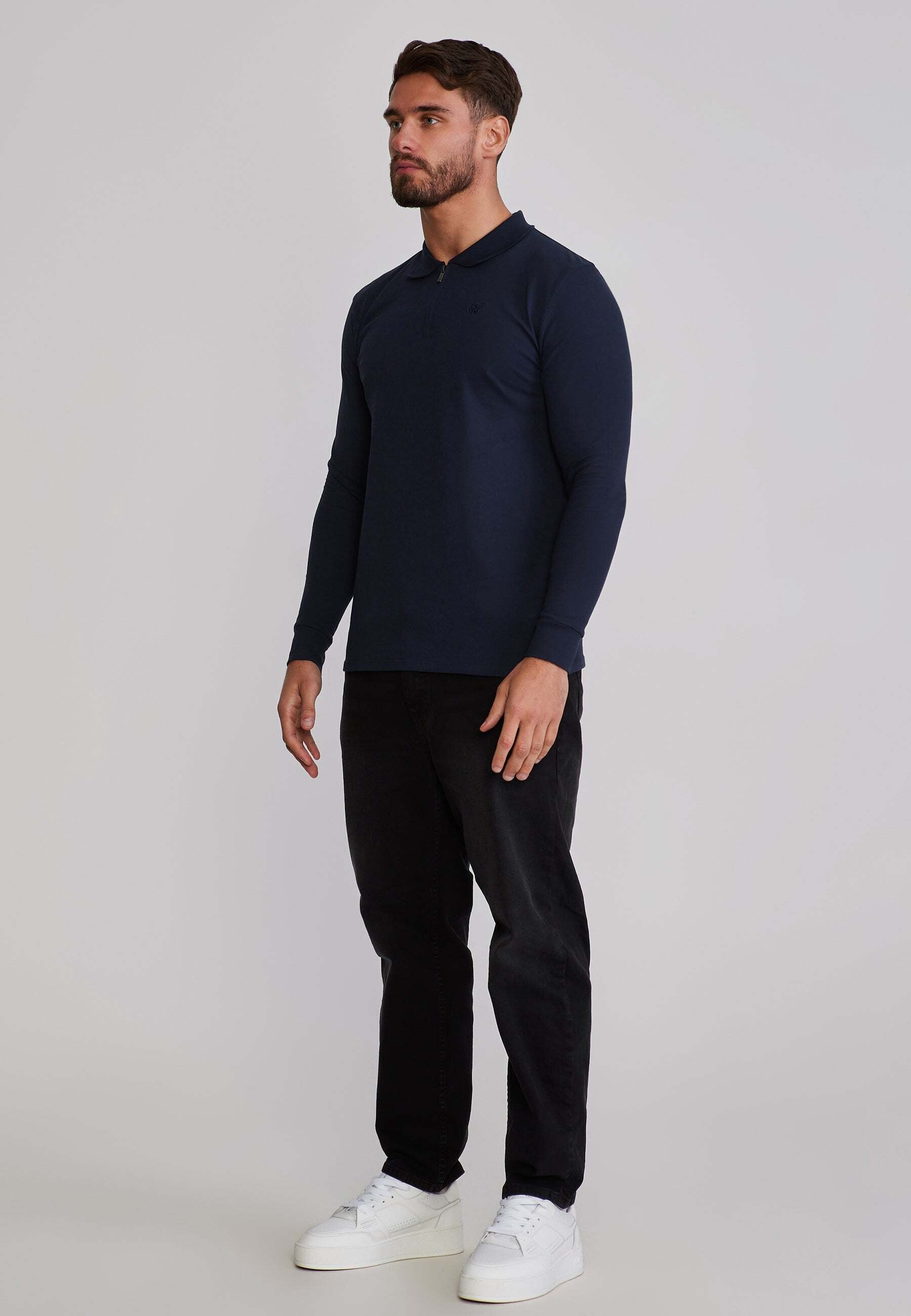 Siksilk Langarm-Poloshirt »Siksilk Langarmpolo Zip Polo«