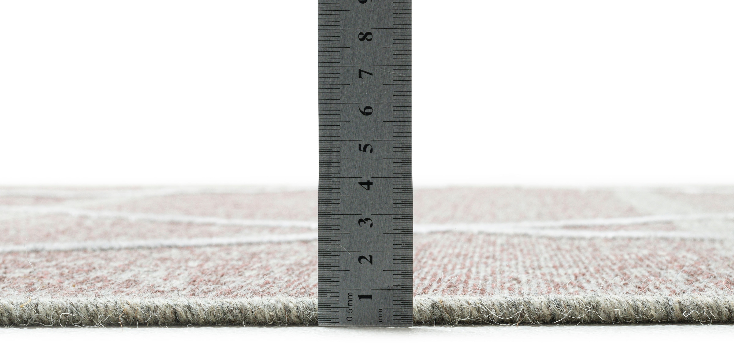 Sansibar Teppich »Braderup«, rechteckig, 2 mm Höhe, Flachgewebe, modernes Scandi Design, Motiv Rauten, mit Fransen