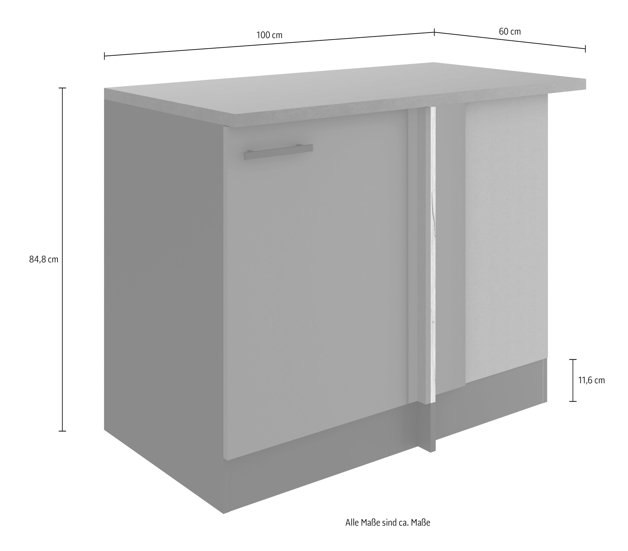 OPTIFIT Eckunterschrank »Palma«, Breite 100 cm, Türanschlag wechselbar