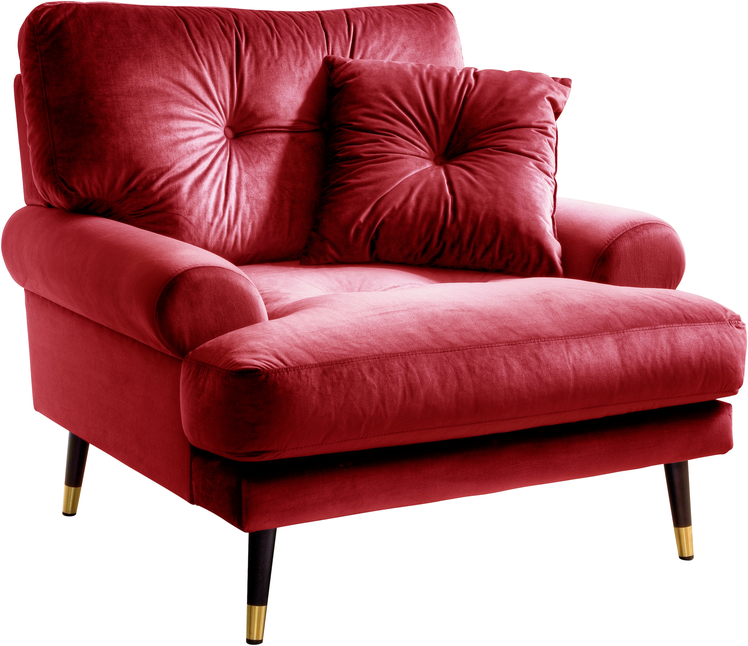 Trends by HG Loungesessel »TOKIO«, in Microfaser mit hochwertigem Holz/Metallfuss
