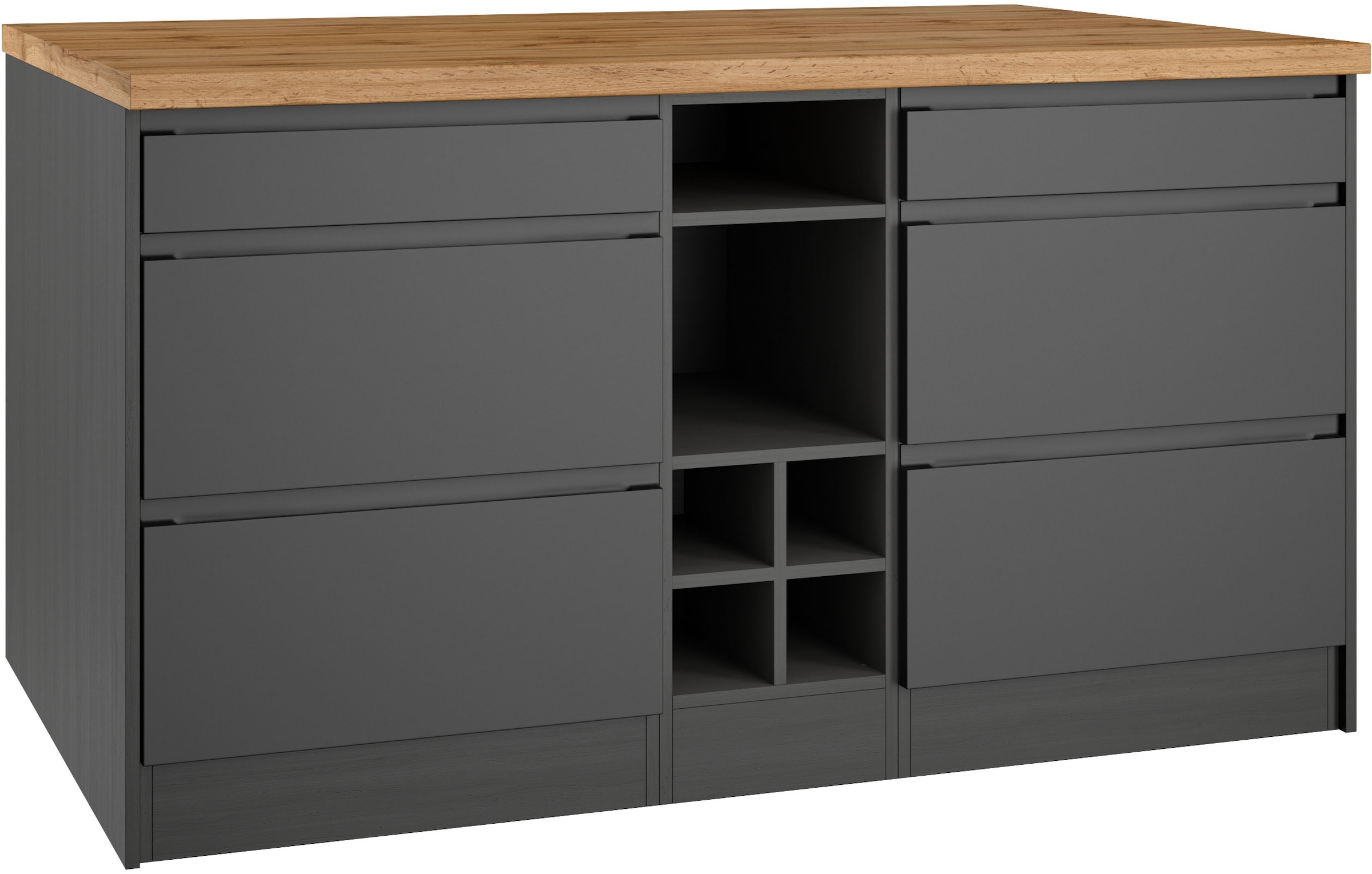 KOCHSTATION Kücheninsel »KS-Bruneck, Breite 153 cm« MDF-Fronten, Arbeitsplatte 38mm stark