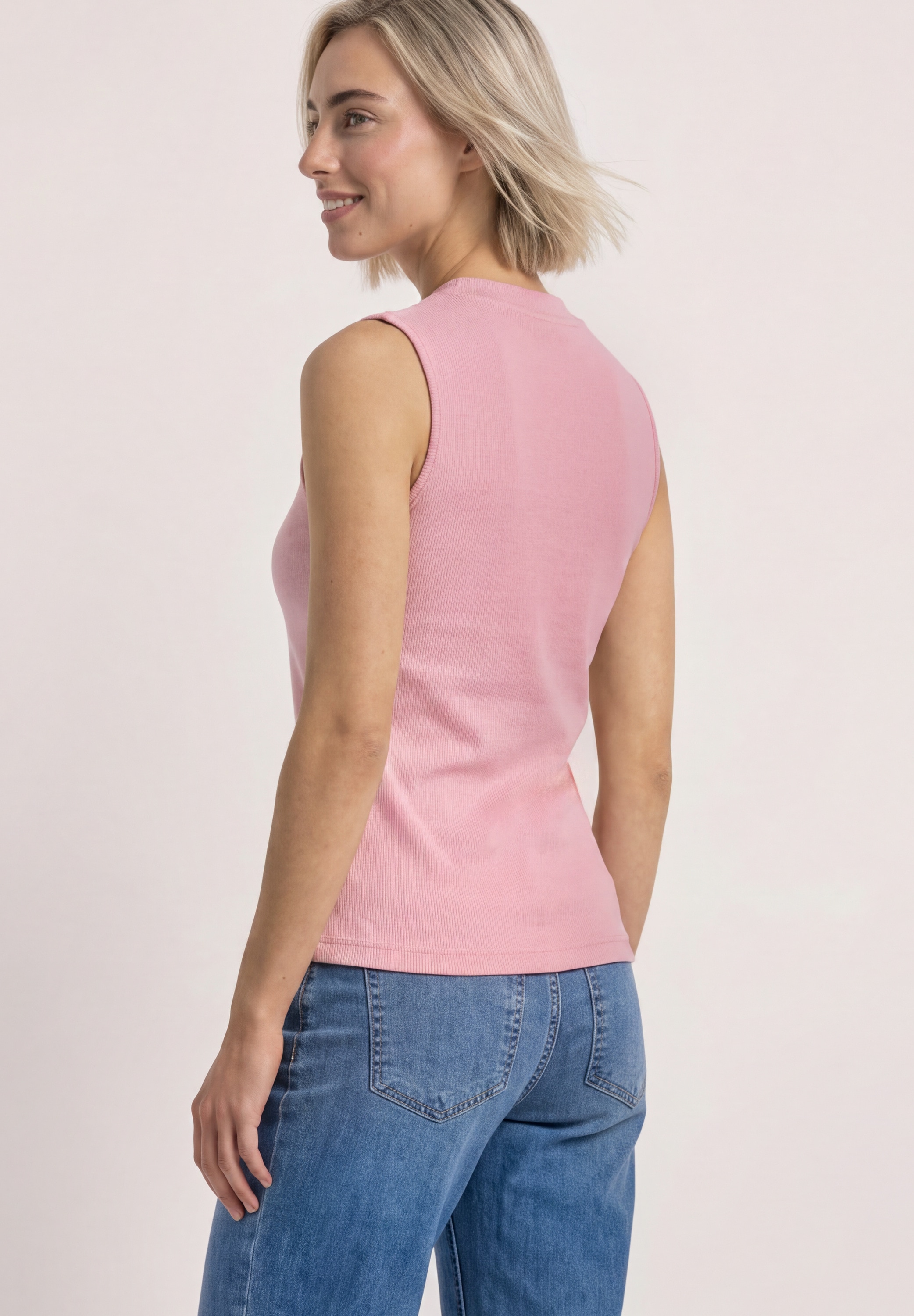 STREET ONE Shirttop Sommer-Top im Silk-Look mit Turtle Neck