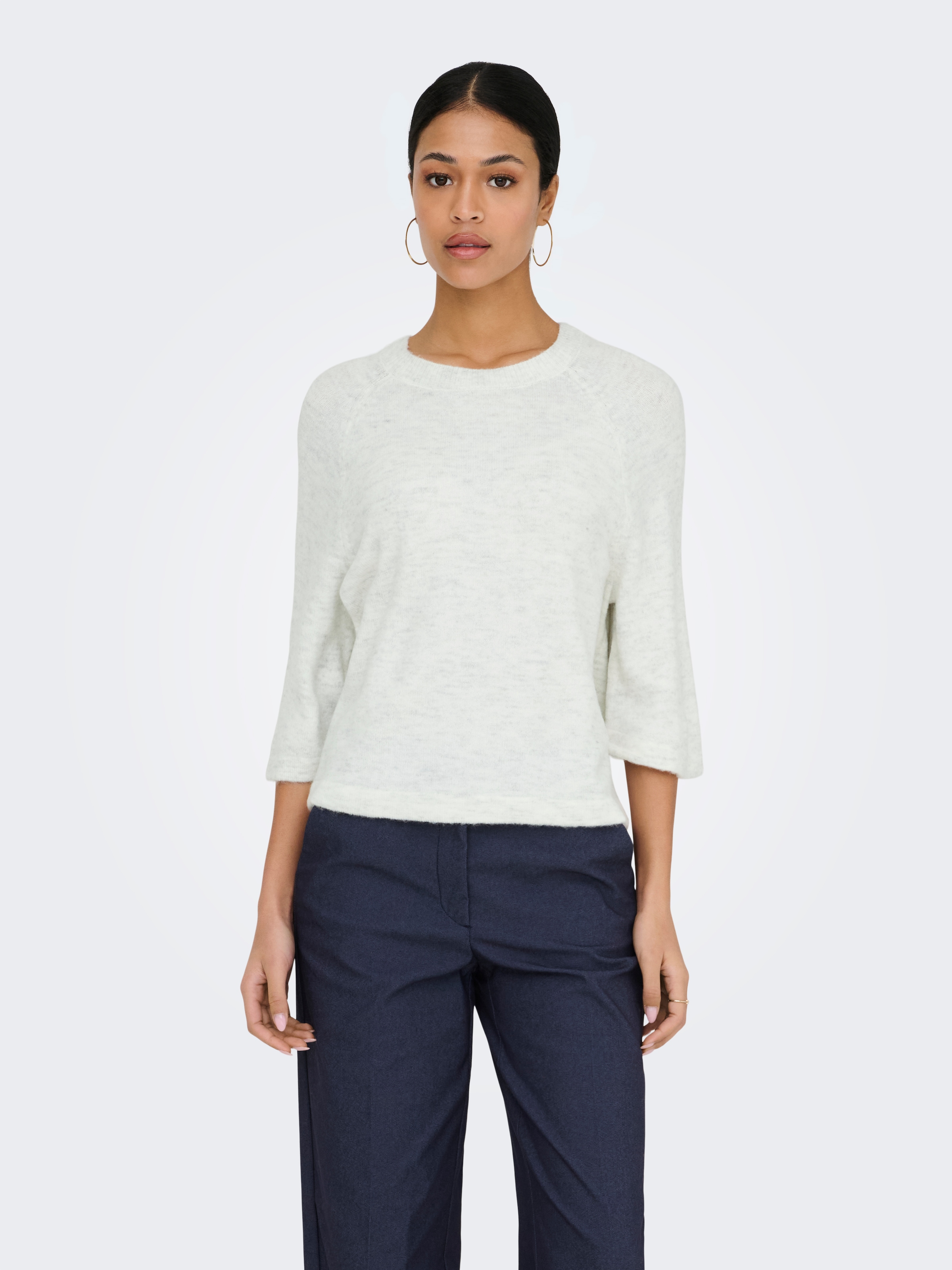 Image of JDY Strickpullover "JDYELANORA 3/4 PULLOVER KNT NOOS" Materialmix, regular fit