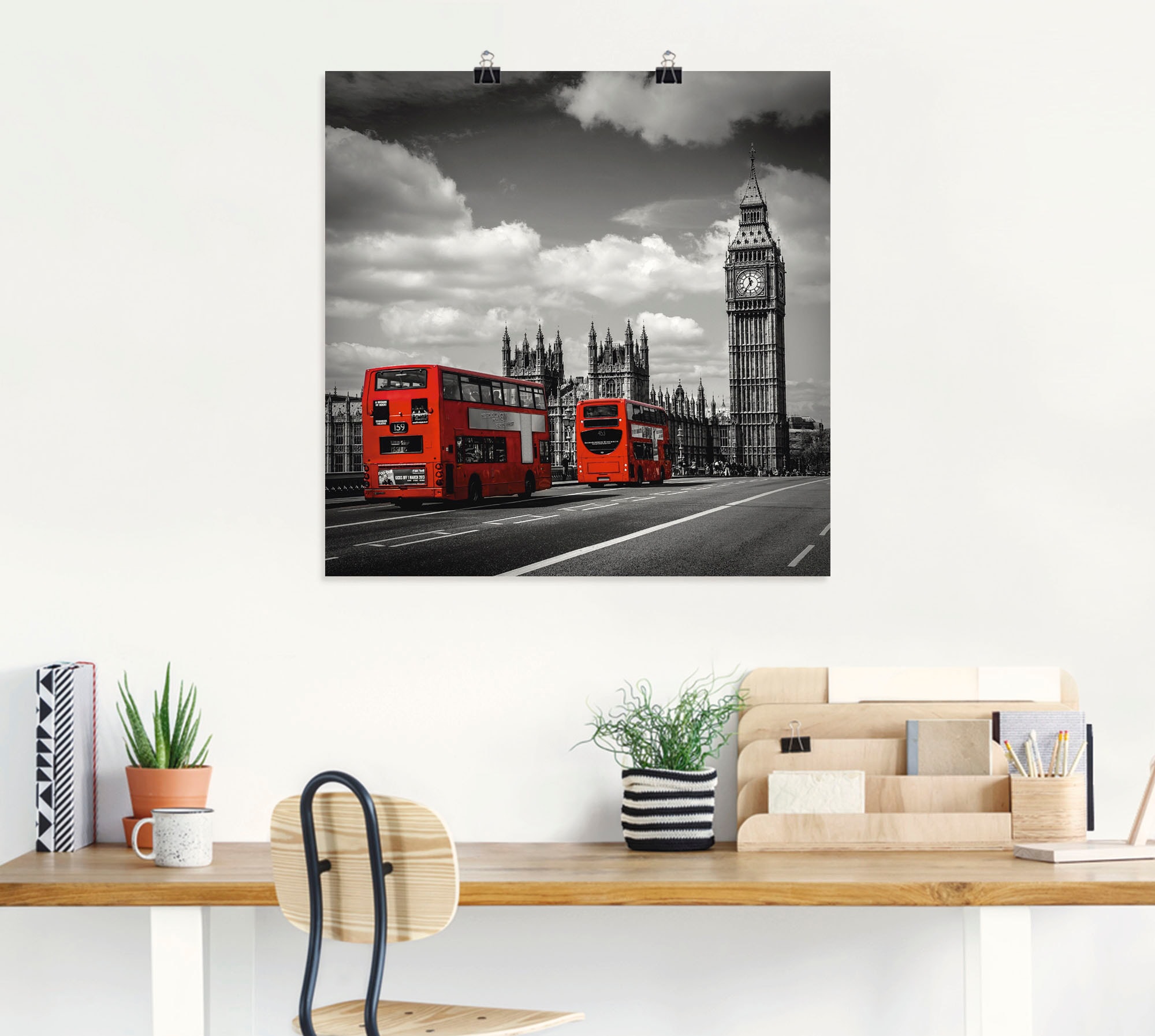 Artland Wandbild »Typisch als London«, kaufen Poster bequem oder London, (1 Wandaufkleber in Leinwandbild, versch. Alubild, St.), Grössen