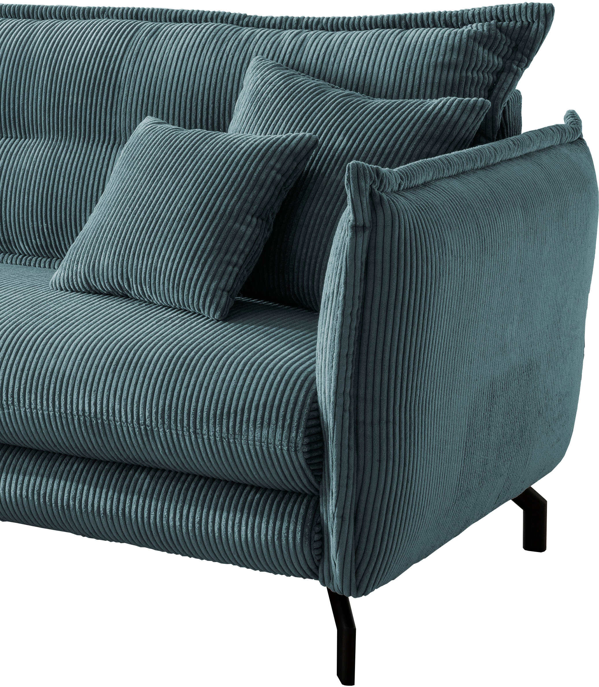 Home affaire Canapé d'angle »Lazio modern und bequem, schmale Armlehnen, tolle Detailverarbeitung« zwei verschiedene Fussfarben wählbar