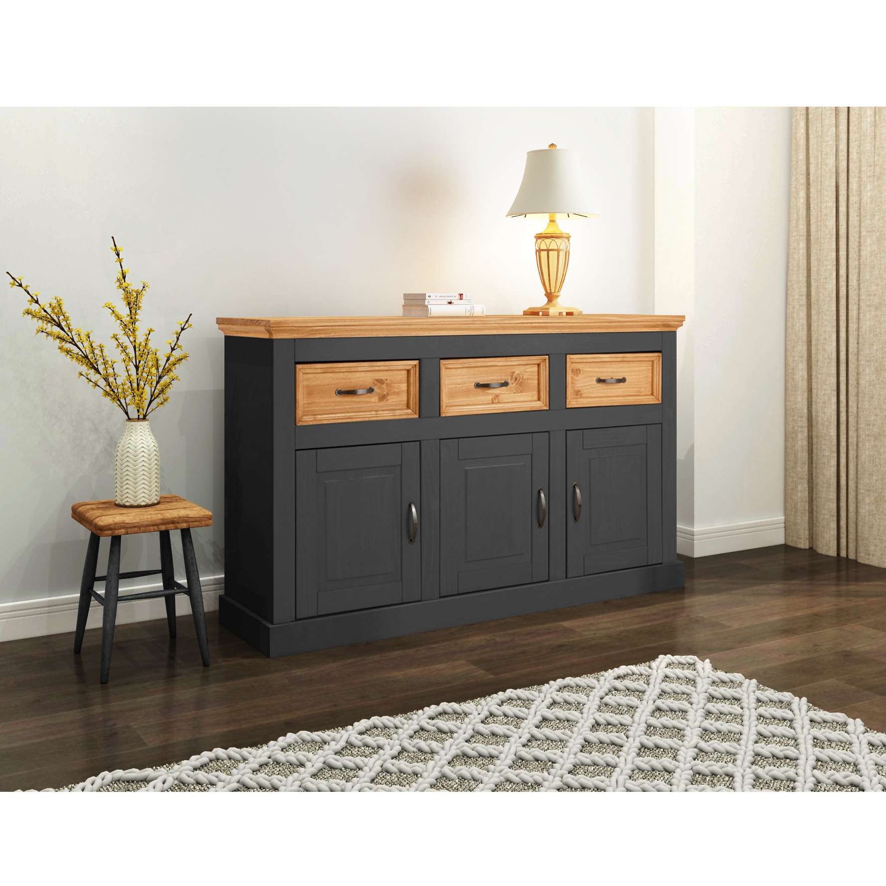 Image of GOODproduct Sideboard "Selma" Kommode aus massivem Kiefernholz, Breite 145 cm