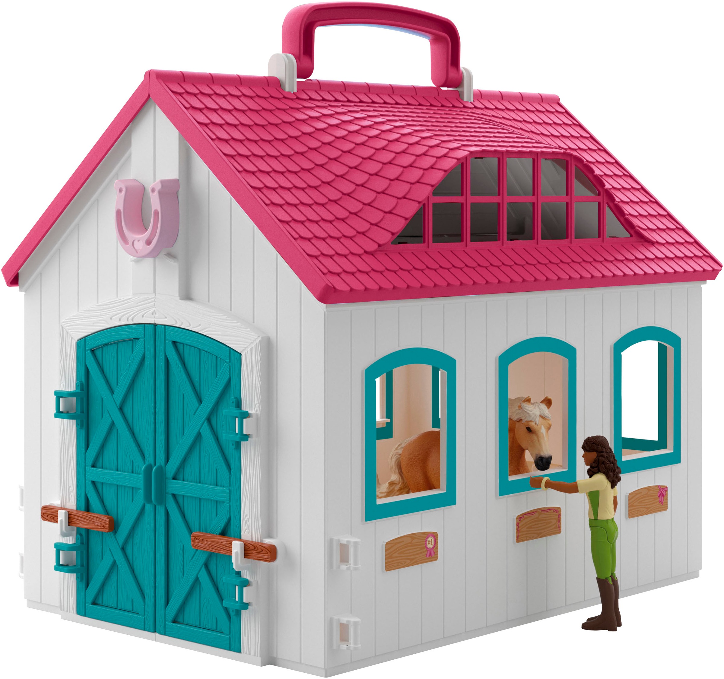 Image of Schleich Spielwelt "HORSE CLUB, Offenstall -Kleines Hufeisen (42703)" Made in Europe