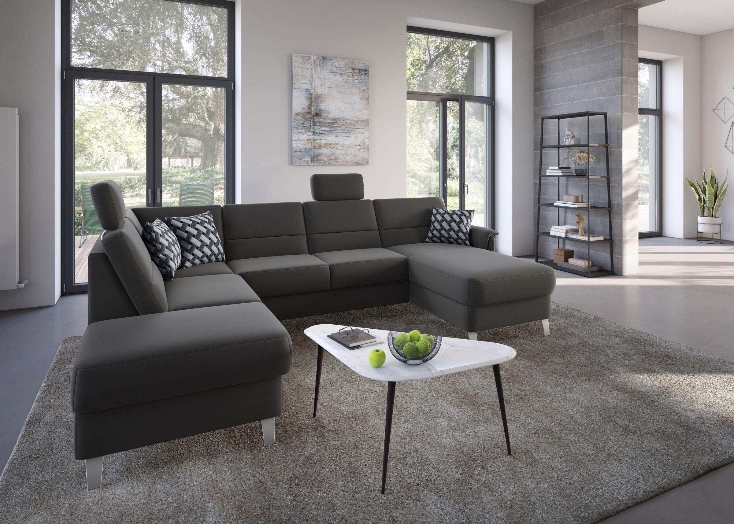 sit&more Wohnlandschaft »Palmera U-Form«, Federkern, wahlweise mit Bettfunktion und mit/ohne Stauraum