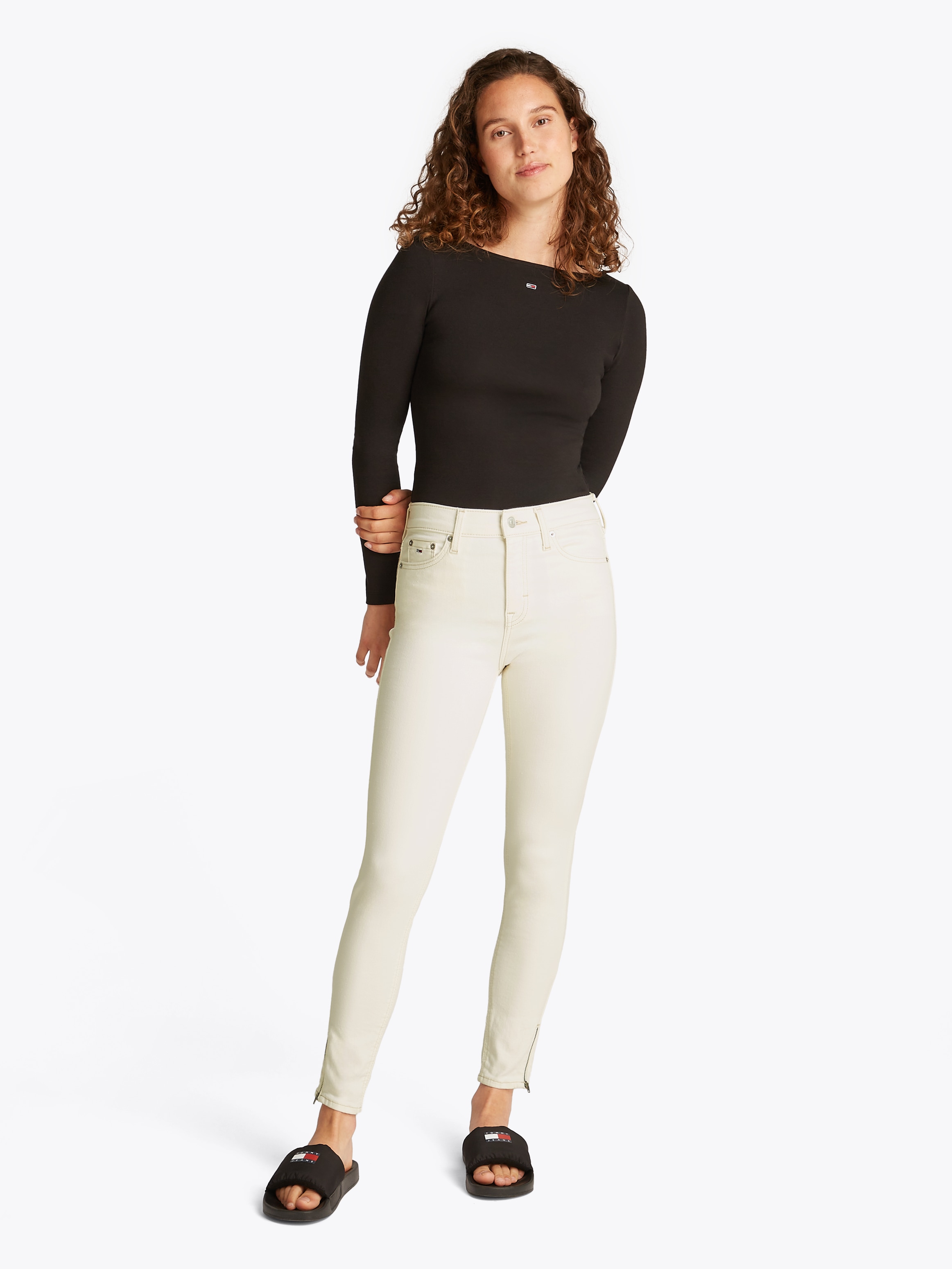 Tommy Jeans Skinny-fit-Jeans »Nora Mid Rise Skinny Ankle Zip«, in knöchelfreier Länge, mit Reissverschluss