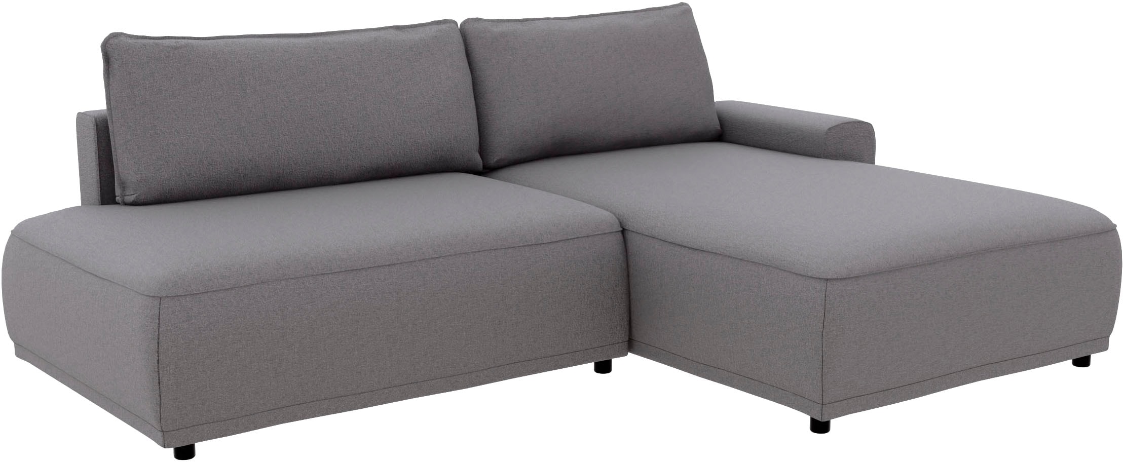 TRENDMANUFAKTUR Ecksofa »Fordon II, Schlafsofa mit Bettkasten, Couch in L-Form, Breite 250 cm« in Struktur LUMOS, 3D-Effekt, anthrazit, Armlehne rechts
