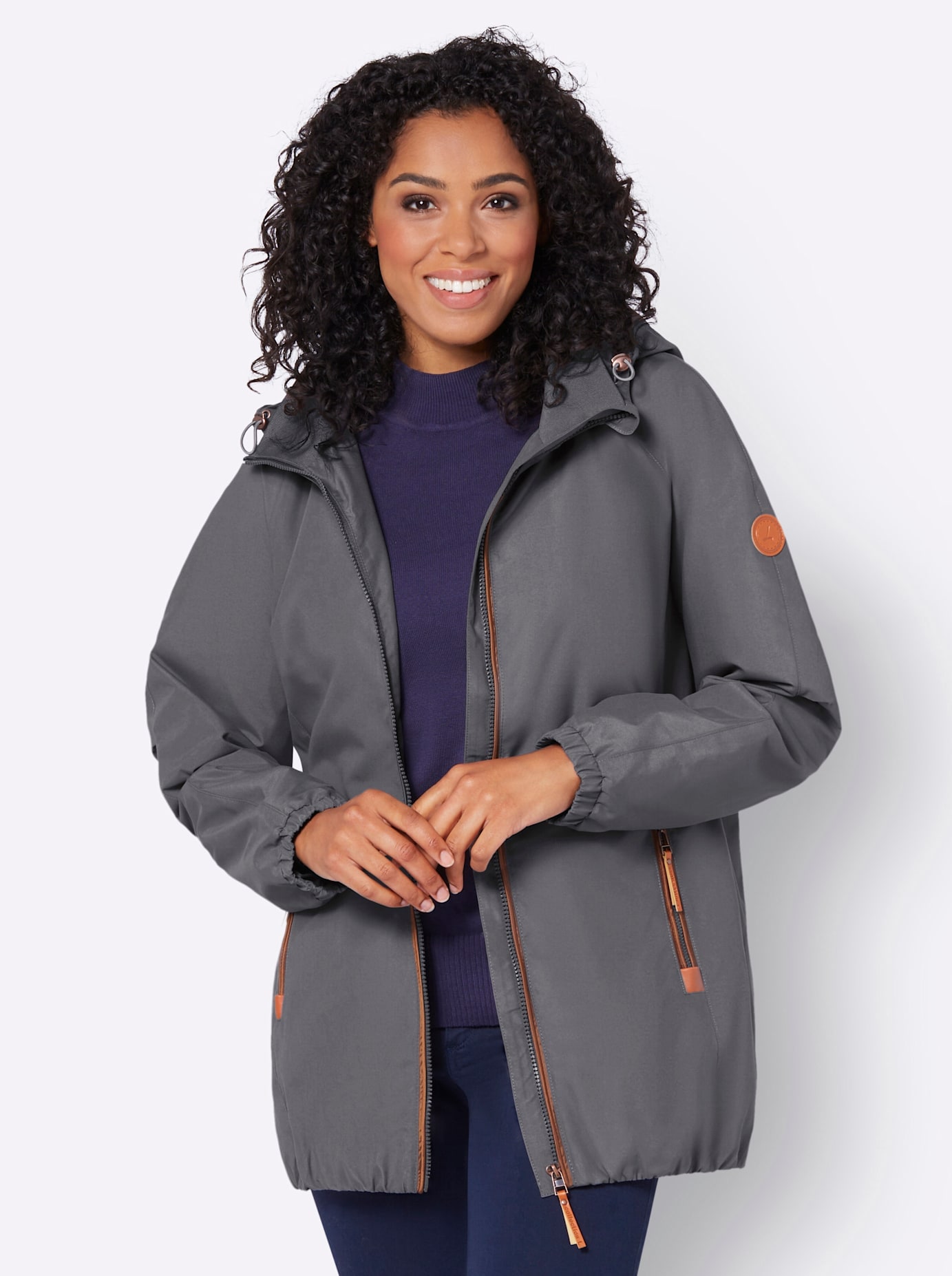 Casual Looks Langjacke mit Kapuze