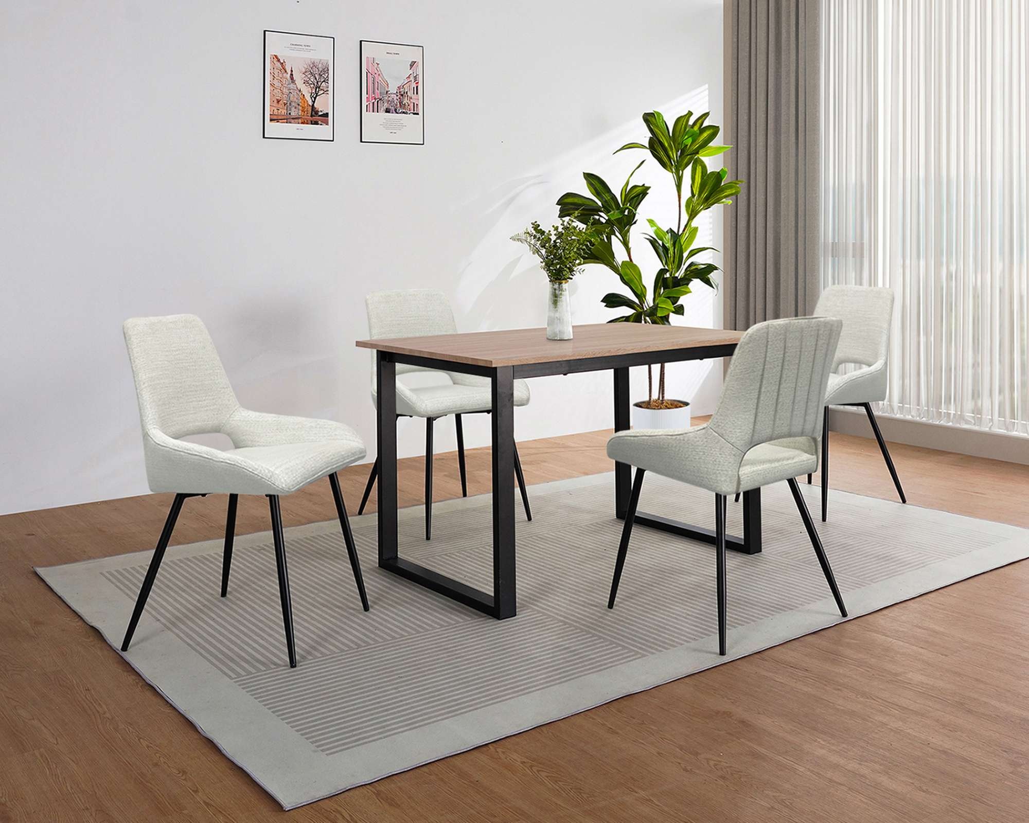 GOODproduct Chaise de salle à manger »Derrek« (Ensemble) lot de 2 avec dossier rembourré