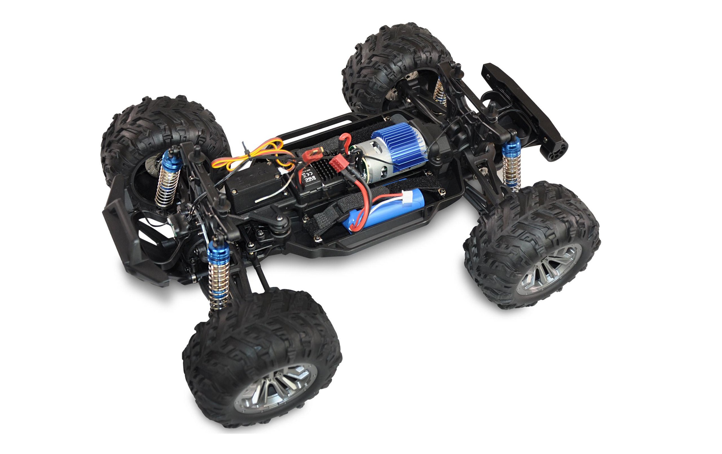 Amewi Daphoenodon rouge brushed 1:12 Auto RC électrique Monstertruck 4 roues motrices (4WD) prêt à fonctionner (RtR) 2,4