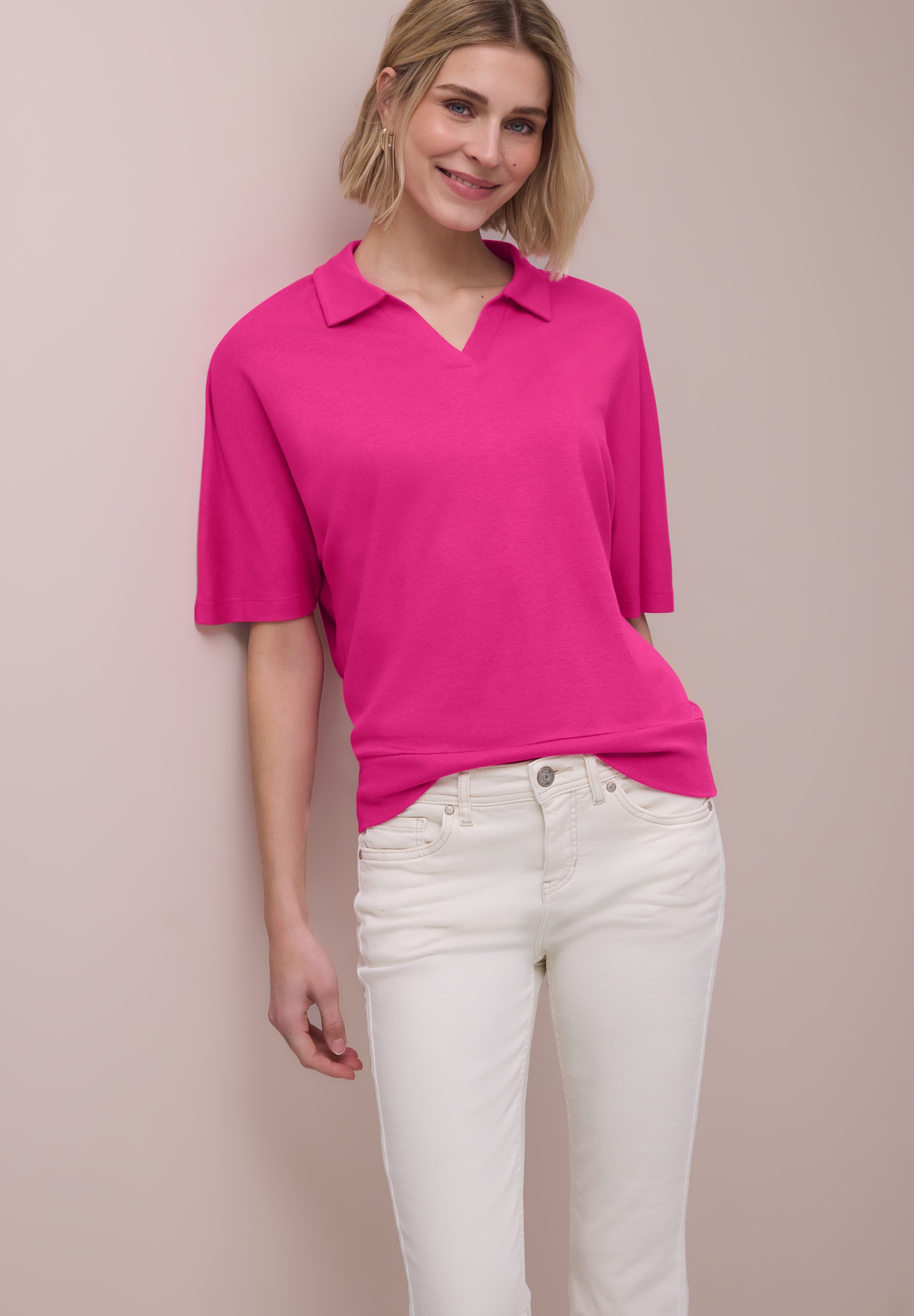 STREET ONE Polo t-shirt d'été avec large bande élastique